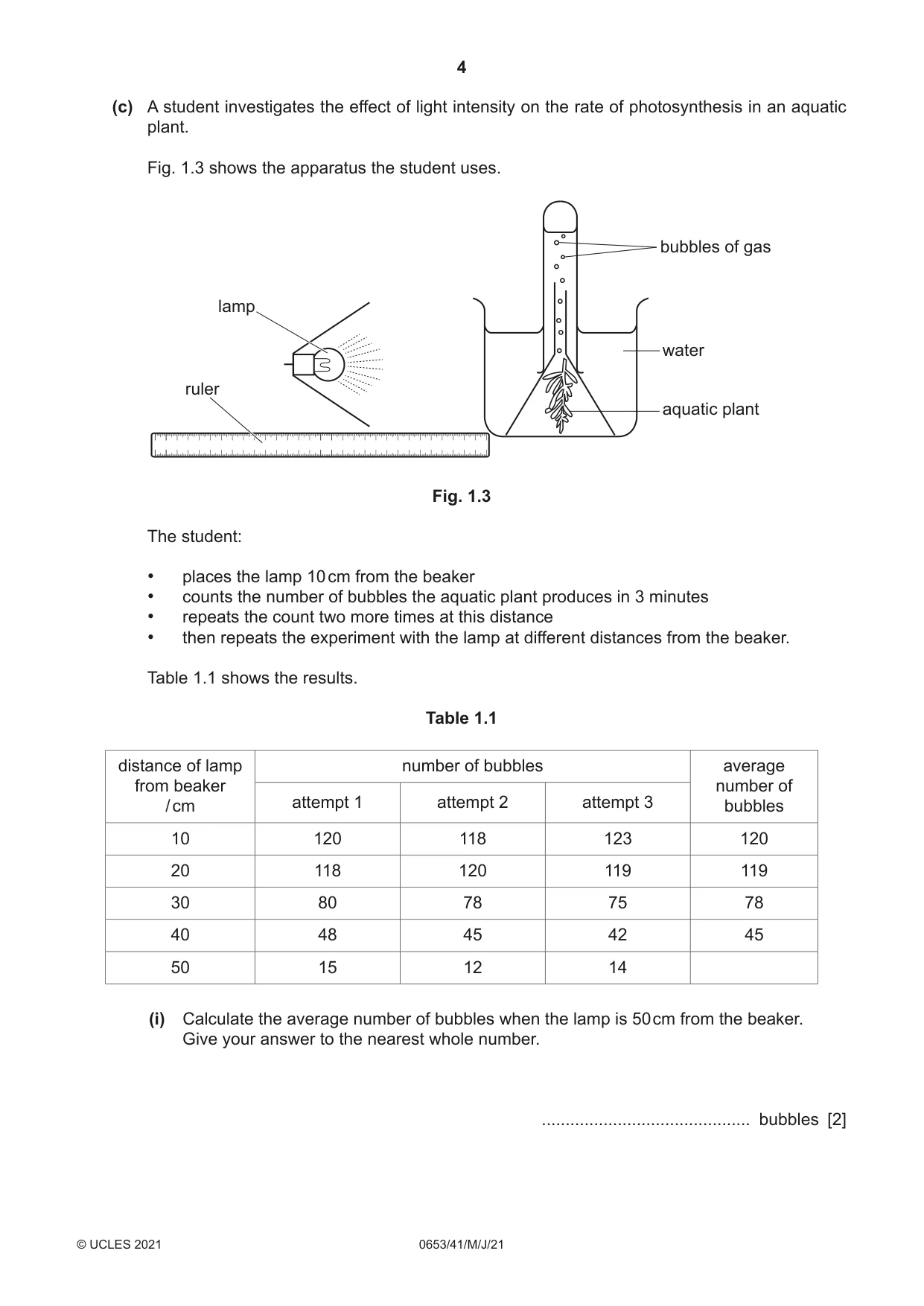 Cambridge IGCSE Science - Combined 0653 2021 May/June Paper 4 · Variant 1 question paper, page 4 of 24