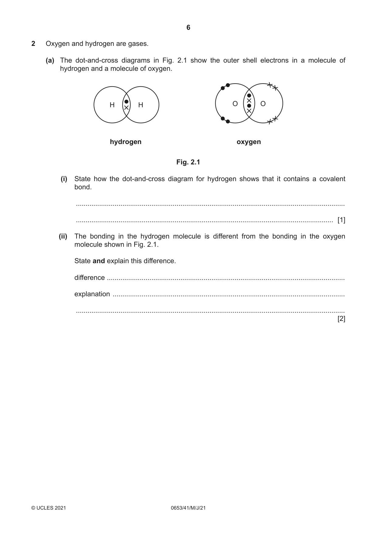 Cambridge IGCSE Science - Combined 0653 2021 May/June Paper 4 · Variant 1 question paper, page 6 of 24