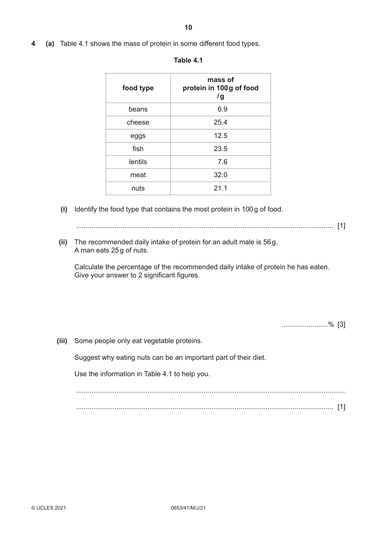 Cambridge IGCSE Science - Combined 0653 2021 May/June Paper 4 · Variant 1 question paper, page 10 of 24