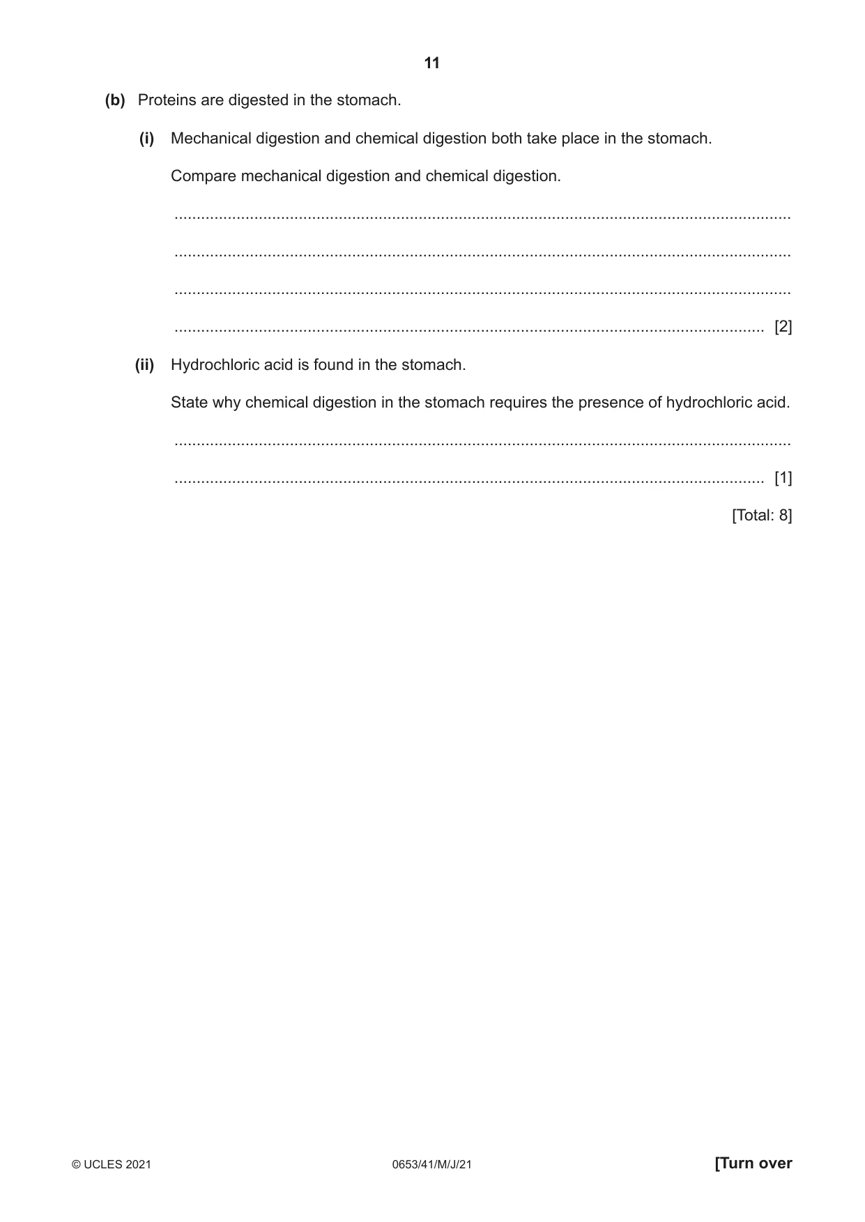 Cambridge IGCSE Science - Combined 0653 2021 May/June Paper 4 · Variant 1 question paper, page 11 of 24