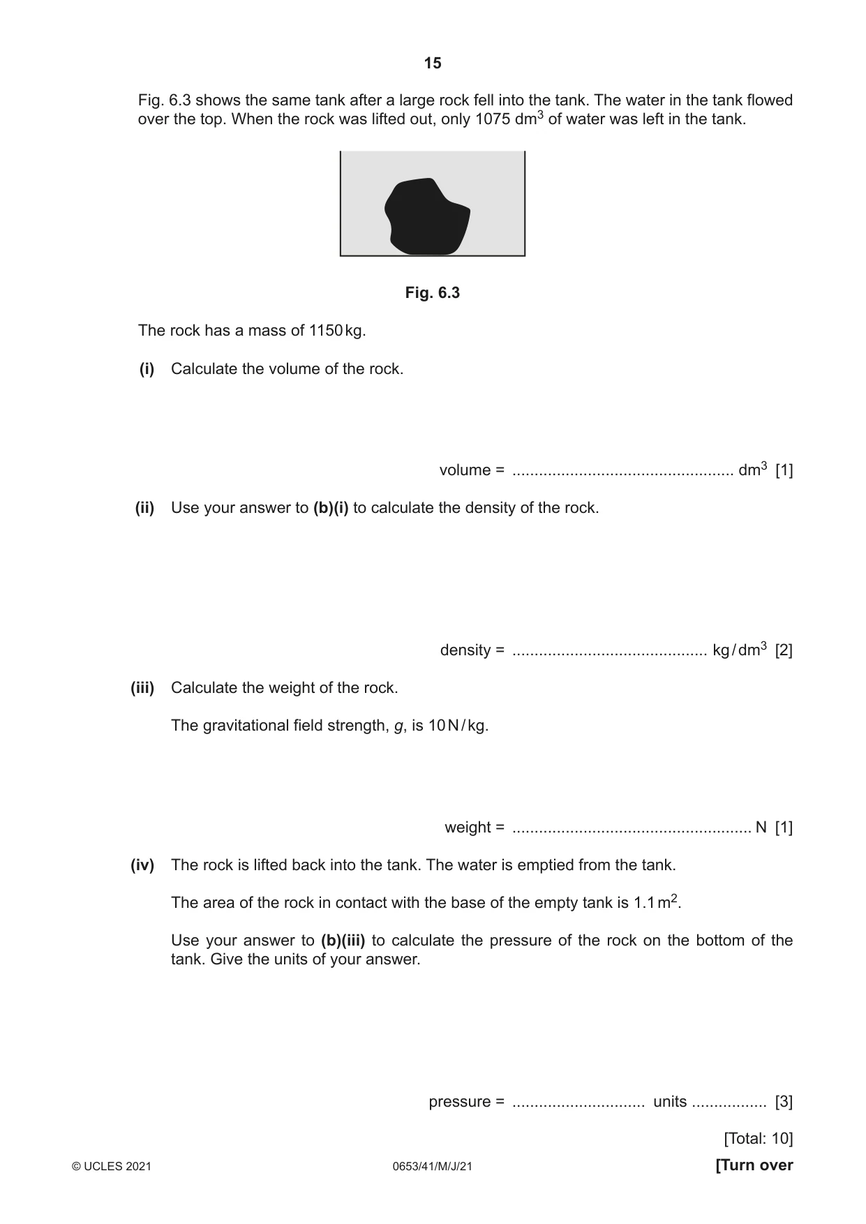Cambridge IGCSE Science - Combined 0653 2021 May/June Paper 4 · Variant 1 question paper, page 15 of 24
