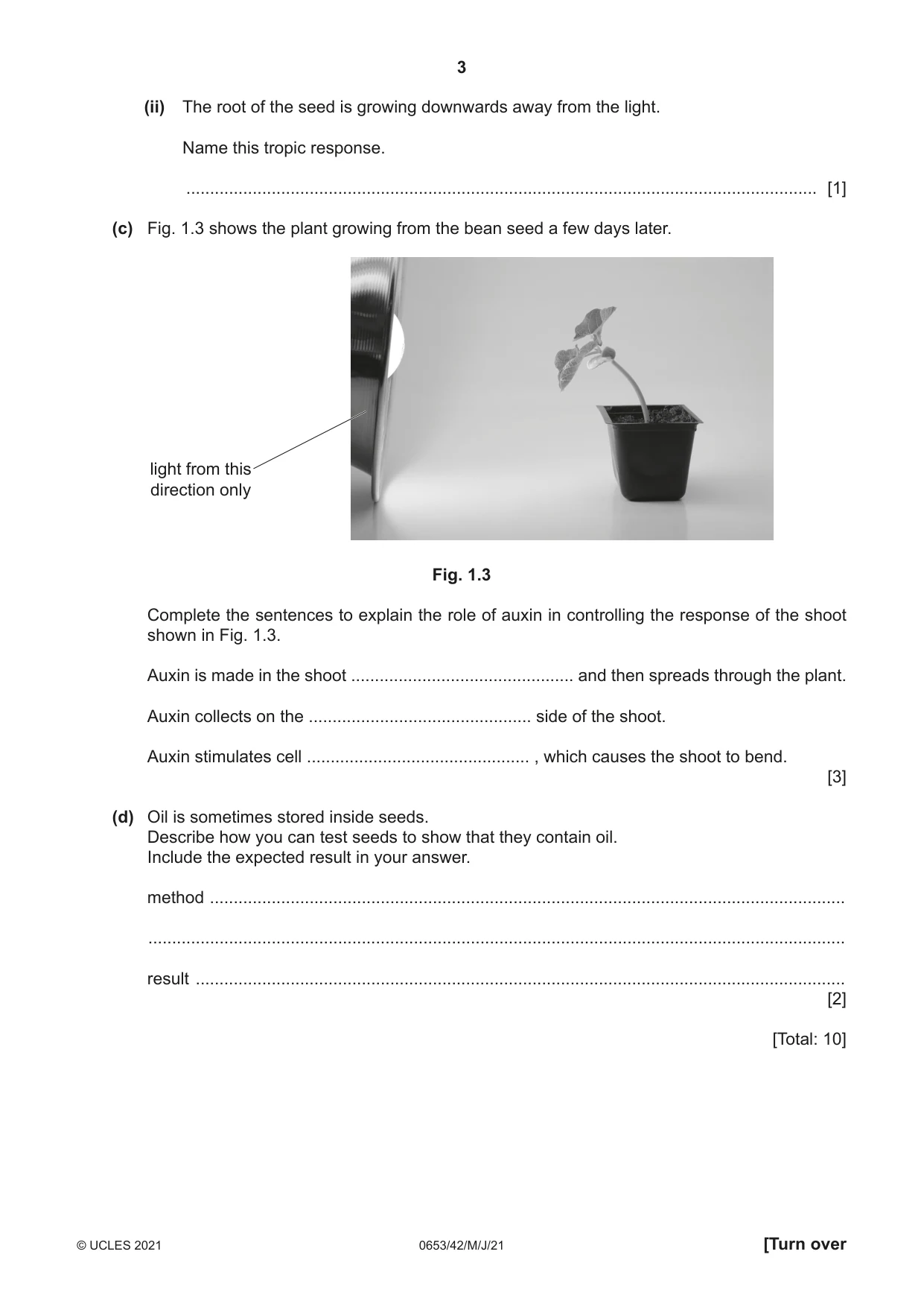 Cambridge IGCSE Science - Combined 0653 2021 May/June Paper 4 · Variant 2 question paper, page 3 of 20