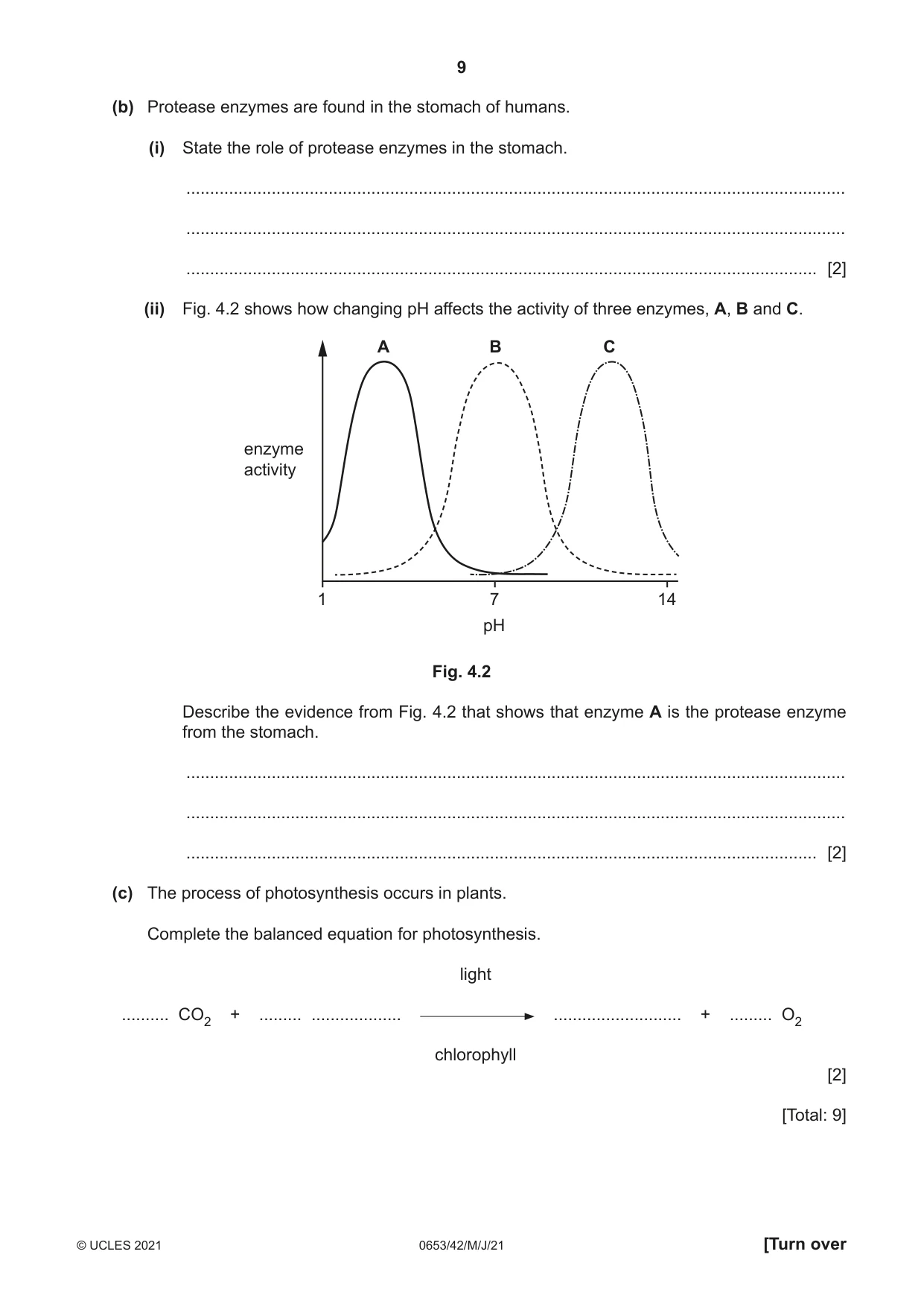 Cambridge IGCSE Science - Combined 0653 2021 May/June Paper 4 · Variant 2 question paper, page 9 of 20