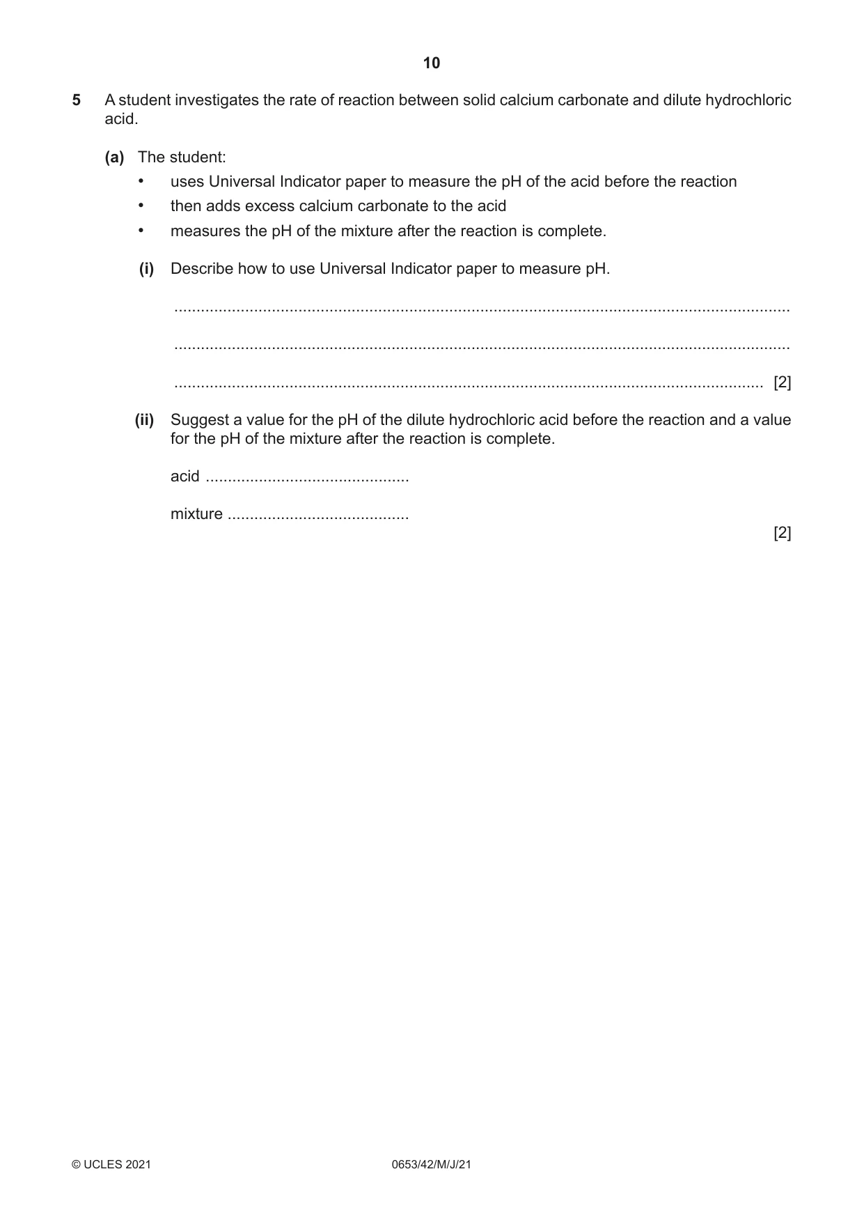 Cambridge IGCSE Science - Combined 0653 2021 May/June Paper 4 · Variant 2 question paper, page 10 of 20