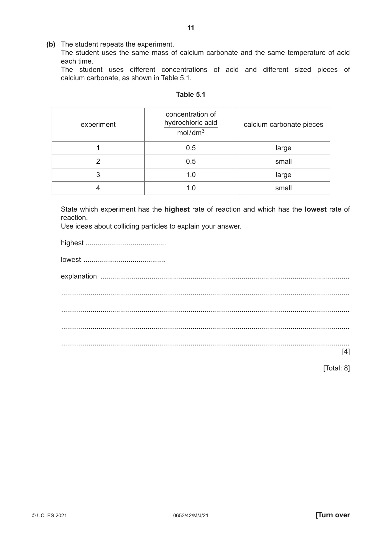 Cambridge IGCSE Science - Combined 0653 2021 May/June Paper 4 · Variant 2 question paper, page 11 of 20