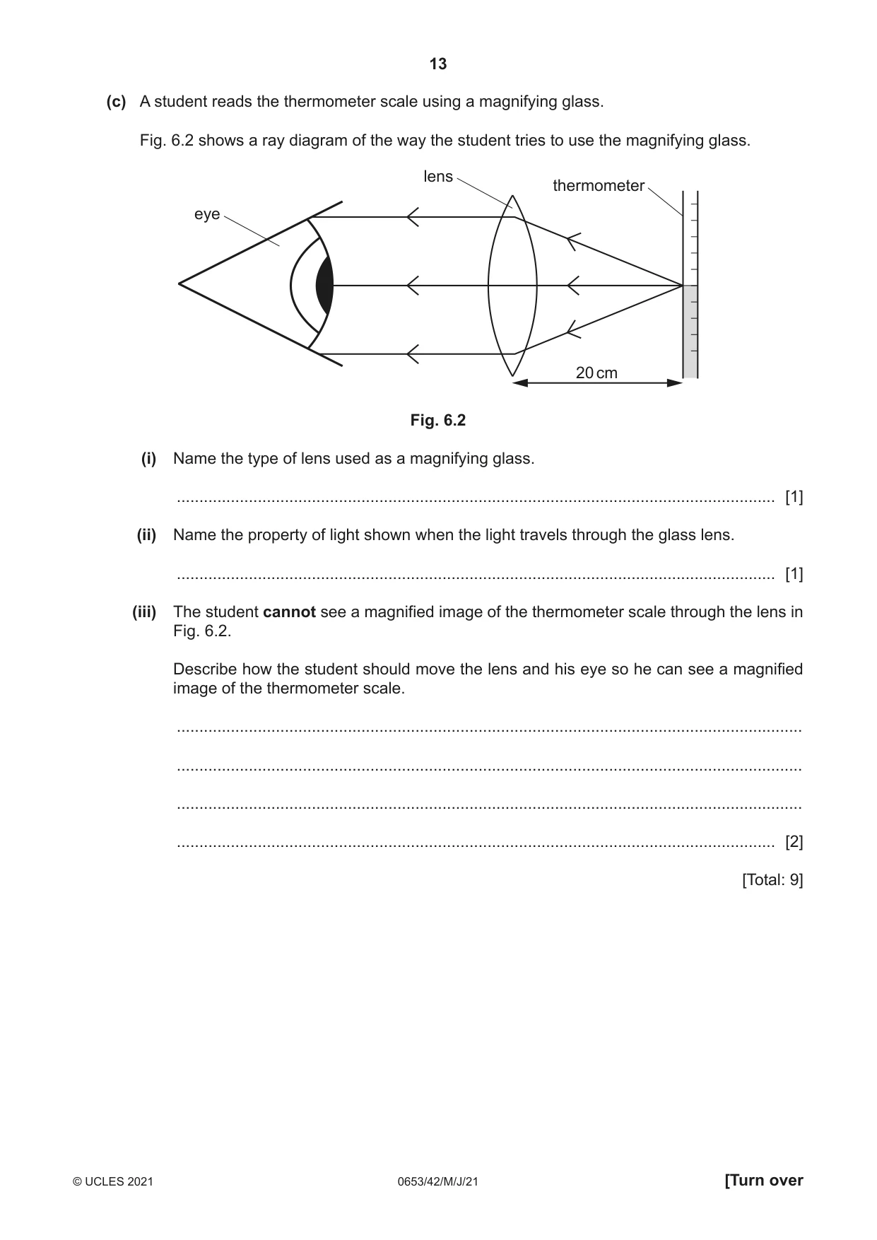 Cambridge IGCSE Science - Combined 0653 2021 May/June Paper 4 · Variant 2 question paper, page 13 of 20