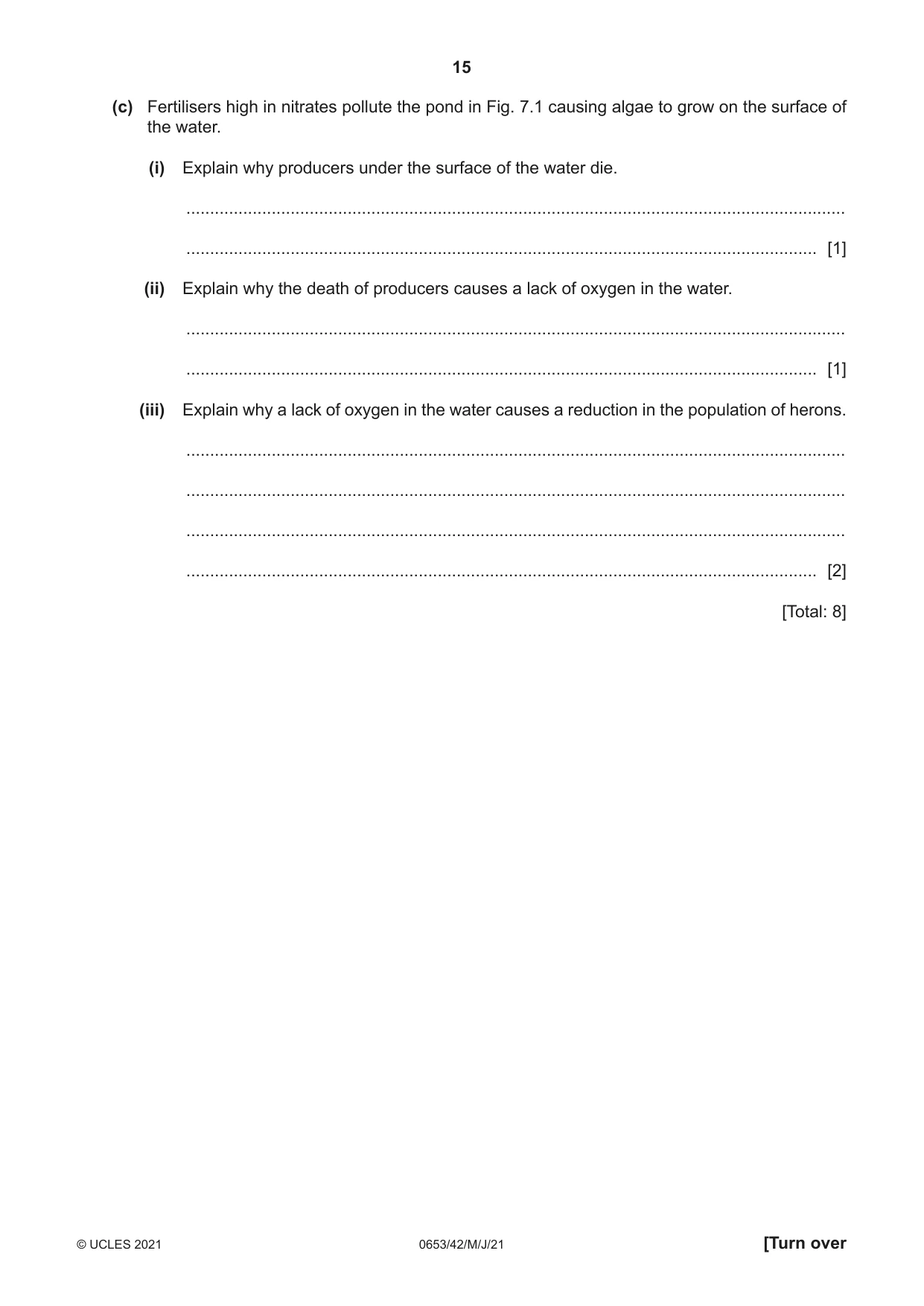 Cambridge IGCSE Science - Combined 0653 2021 May/June Paper 4 · Variant 2 question paper, page 15 of 20
