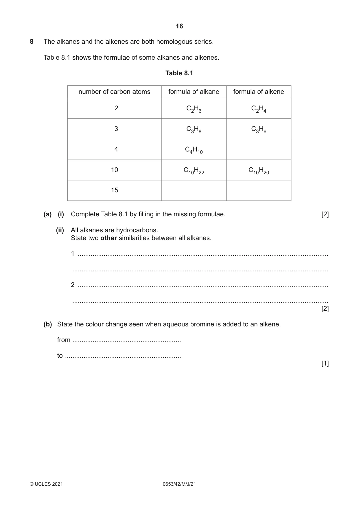 Cambridge IGCSE Science - Combined 0653 2021 May/June Paper 4 · Variant 2 question paper, page 16 of 20