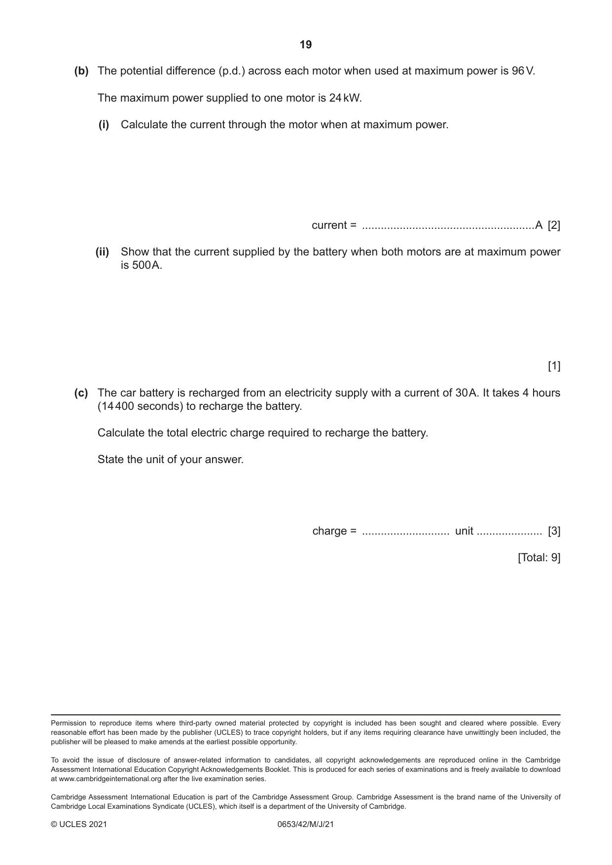 Cambridge IGCSE Science - Combined 0653 2021 May/June Paper 4 · Variant 2 question paper, page 19 of 20