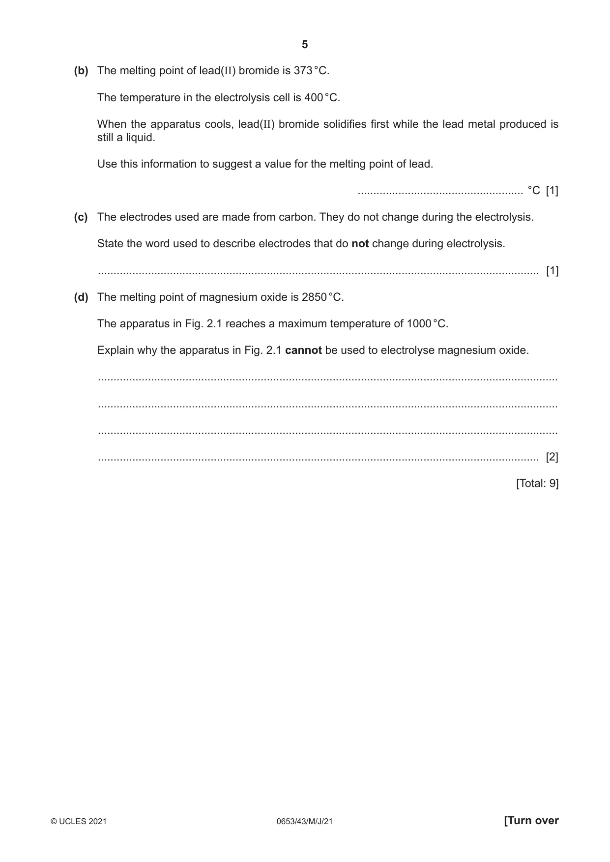 Cambridge IGCSE Science - Combined 0653 2021 May/June Paper 4 · Variant 3 question paper, page 5 of 20