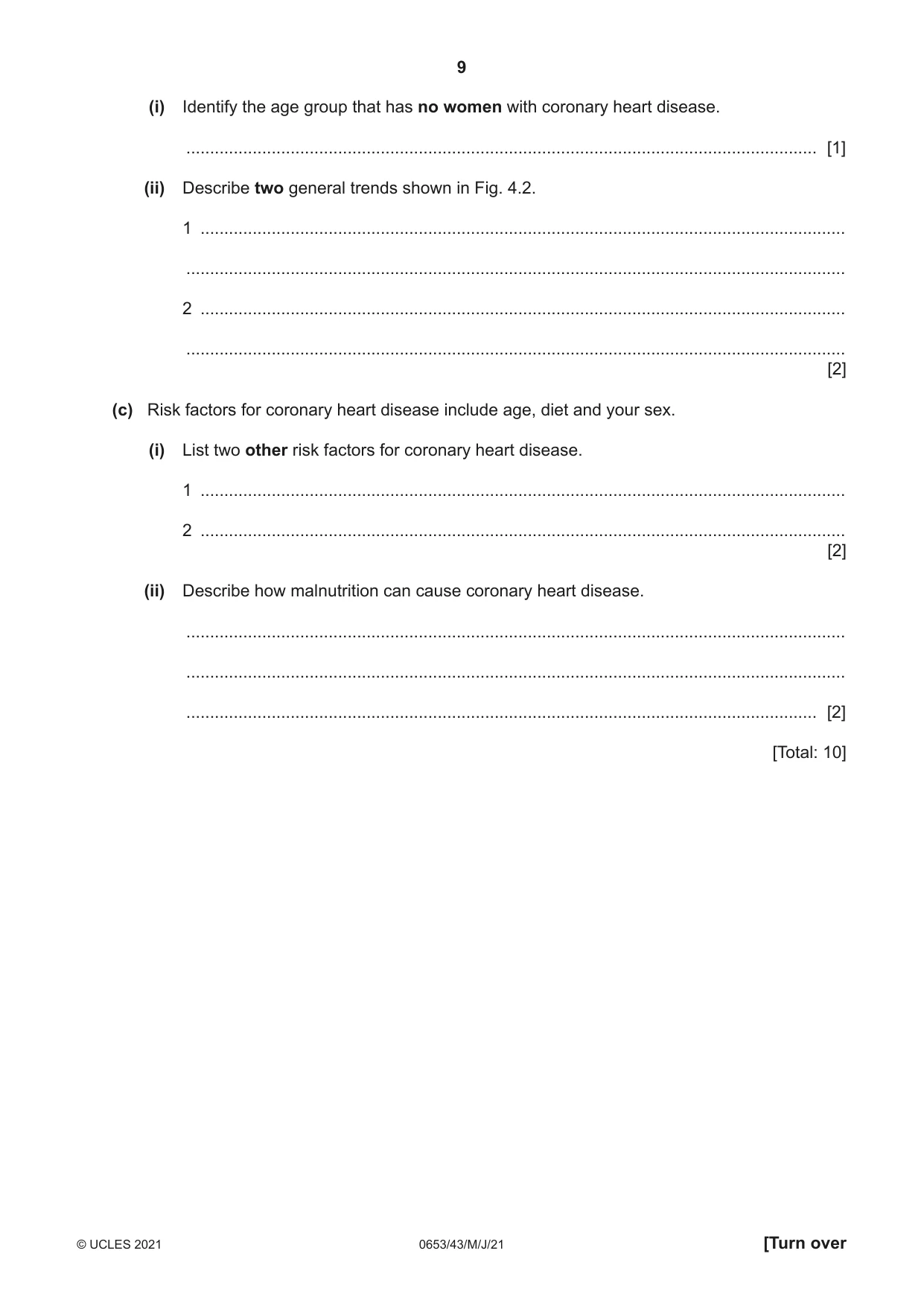 Cambridge IGCSE Science - Combined 0653 2021 May/June Paper 4 · Variant 3 question paper, page 9 of 20
