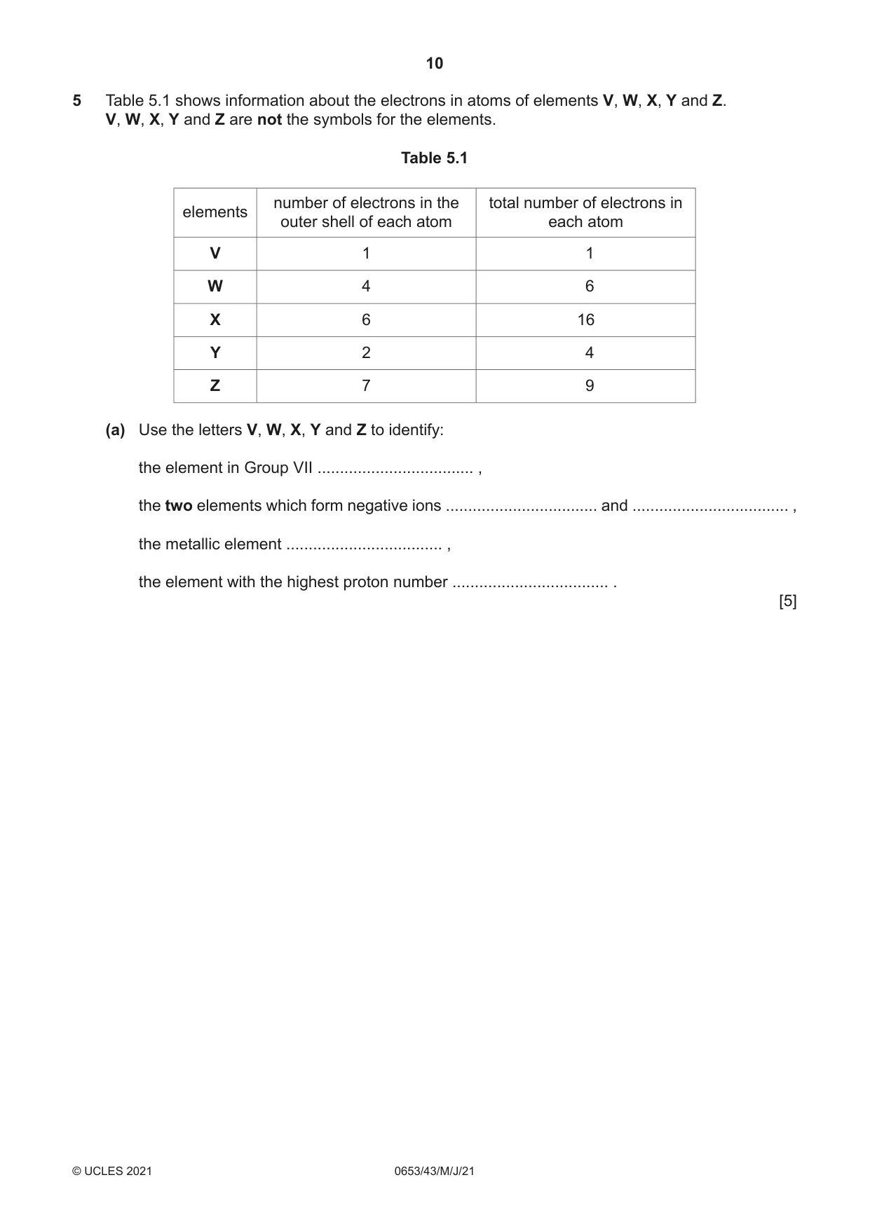 Cambridge IGCSE Science - Combined 0653 2021 May/June Paper 4 · Variant 3 question paper, page 10 of 20
