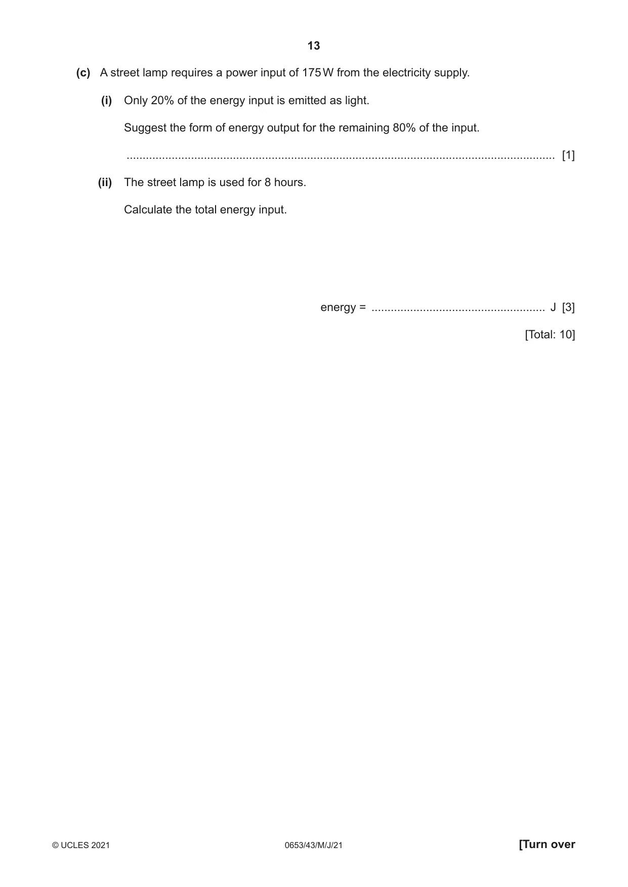 Cambridge IGCSE Science - Combined 0653 2021 May/June Paper 4 · Variant 3 question paper, page 13 of 20