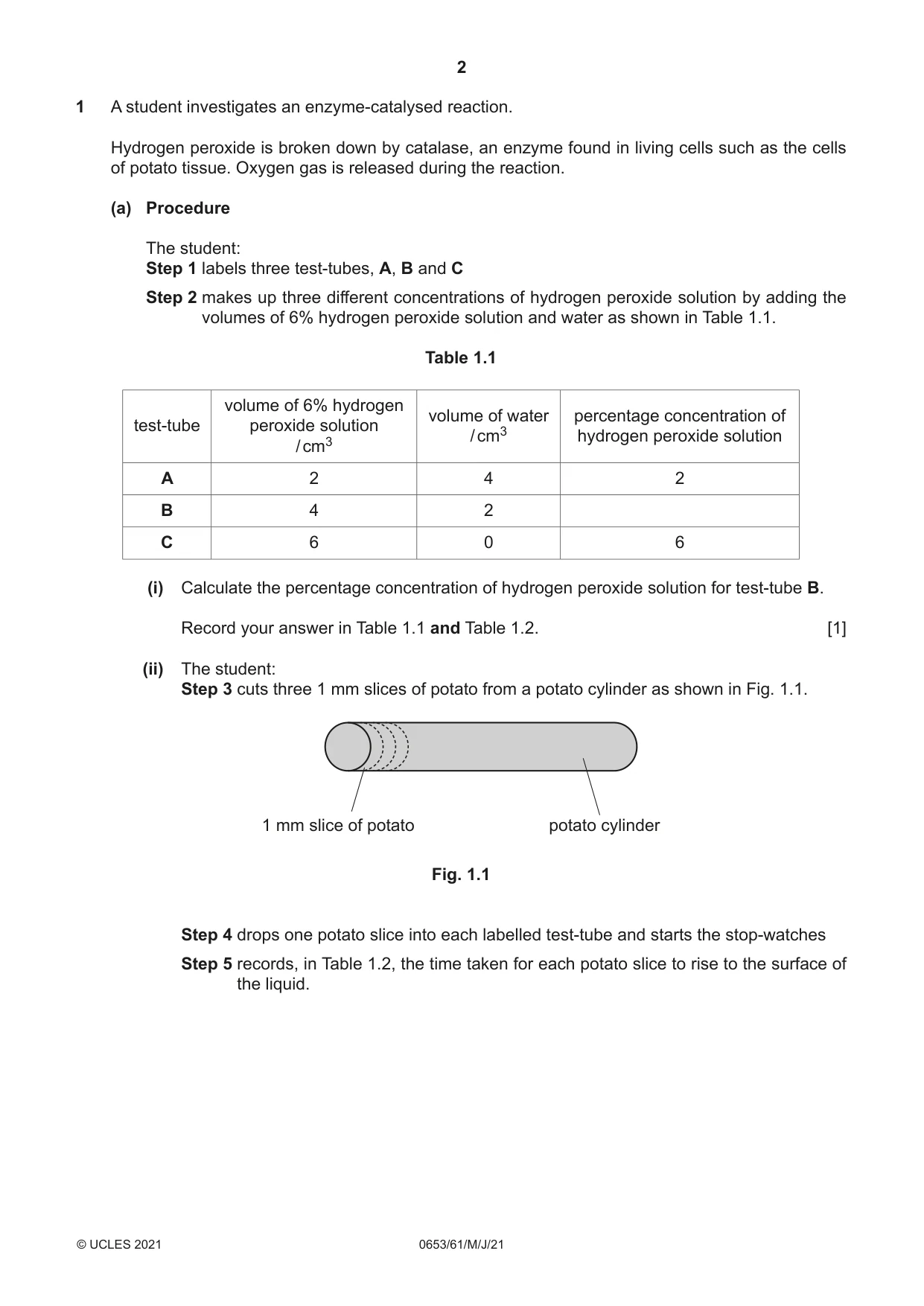 Cambridge IGCSE Science - Combined 0653 2021 May/June Paper 6 · Variant 1 question paper, page 2 of 16