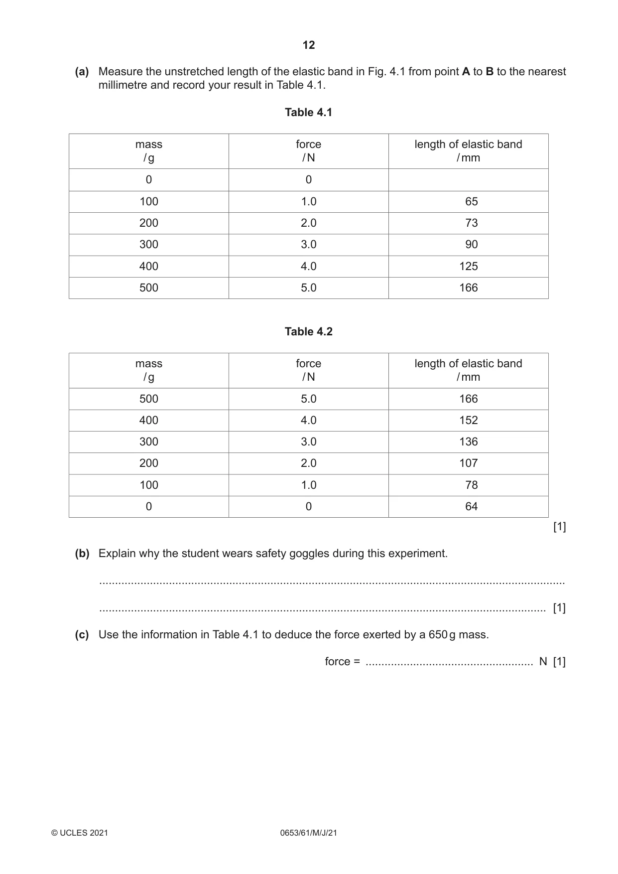 Cambridge IGCSE Science - Combined 0653 2021 May/June Paper 6 · Variant 1 question paper, page 12 of 16