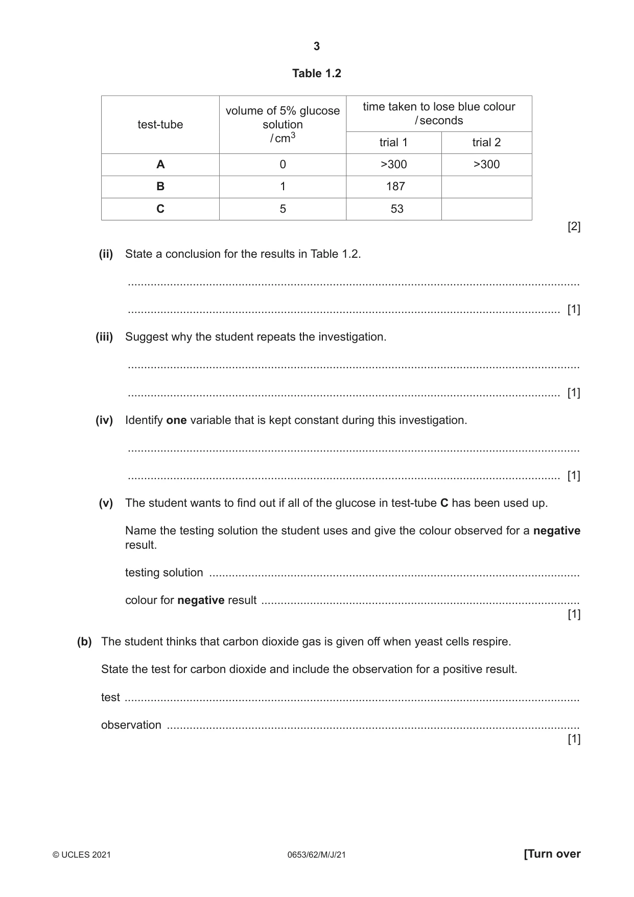 Cambridge IGCSE Science - Combined 0653 2021 May/June Paper 6 · Variant 2 question paper, page 3 of 16