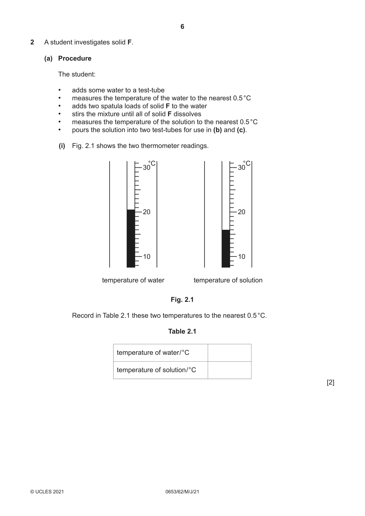 Cambridge IGCSE Science - Combined 0653 2021 May/June Paper 6 · Variant 2 question paper, page 6 of 16