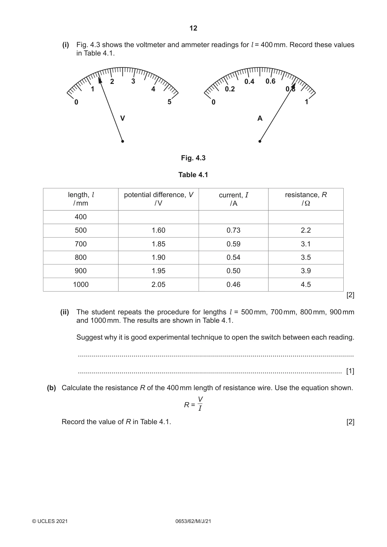 Cambridge IGCSE Science - Combined 0653 2021 May/June Paper 6 · Variant 2 question paper, page 12 of 16