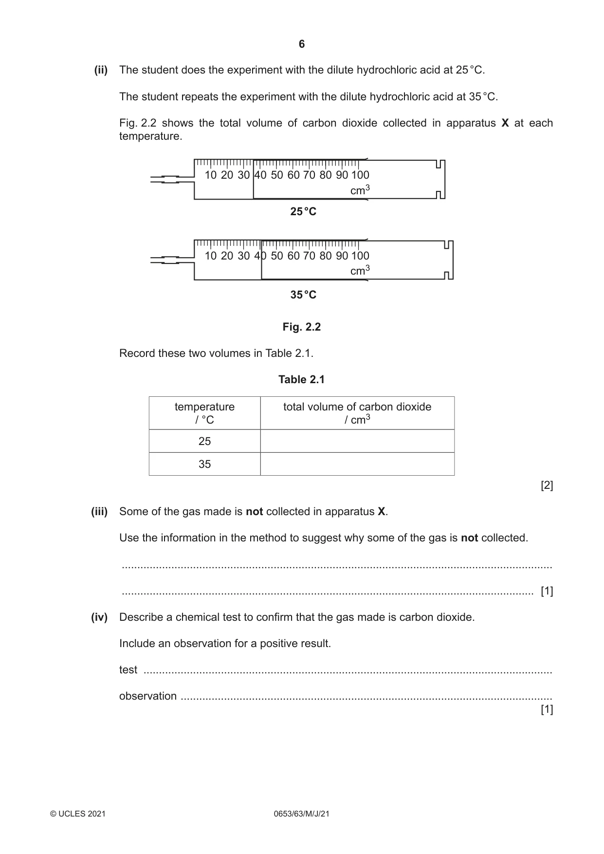 Cambridge IGCSE Science - Combined 0653 2021 May/June Paper 6 · Variant 3 question paper, page 6 of 16