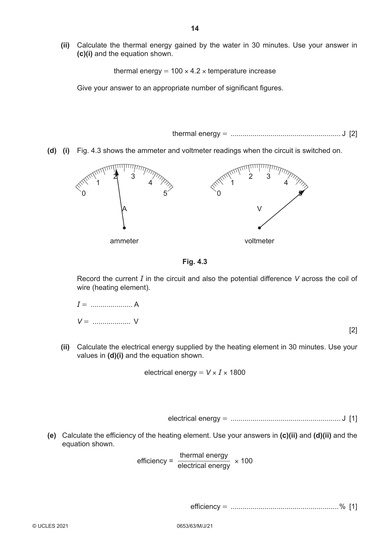 Cambridge IGCSE Science - Combined 0653 2021 May/June Paper 6 · Variant 3 question paper, page 14 of 16