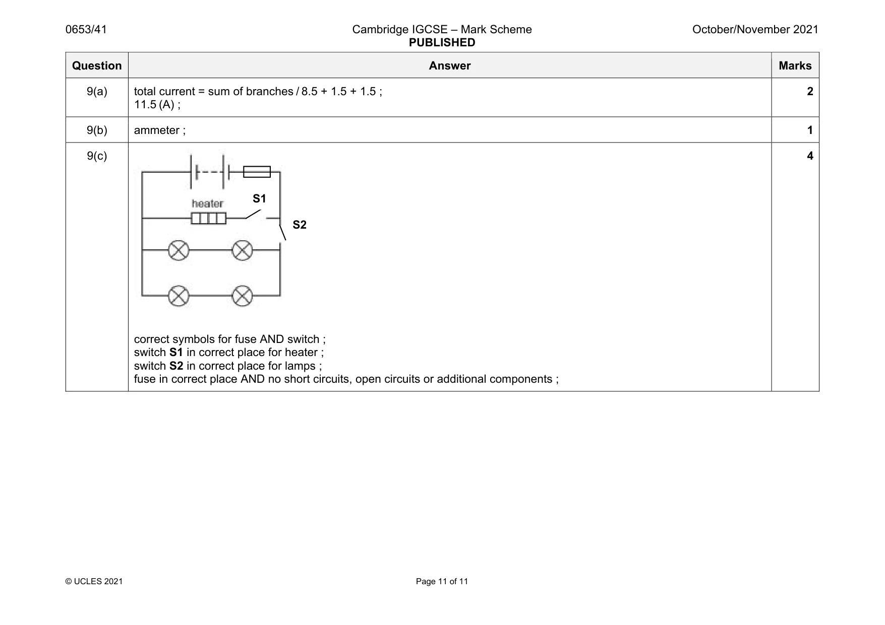 Mark scheme, page 11 of 11
