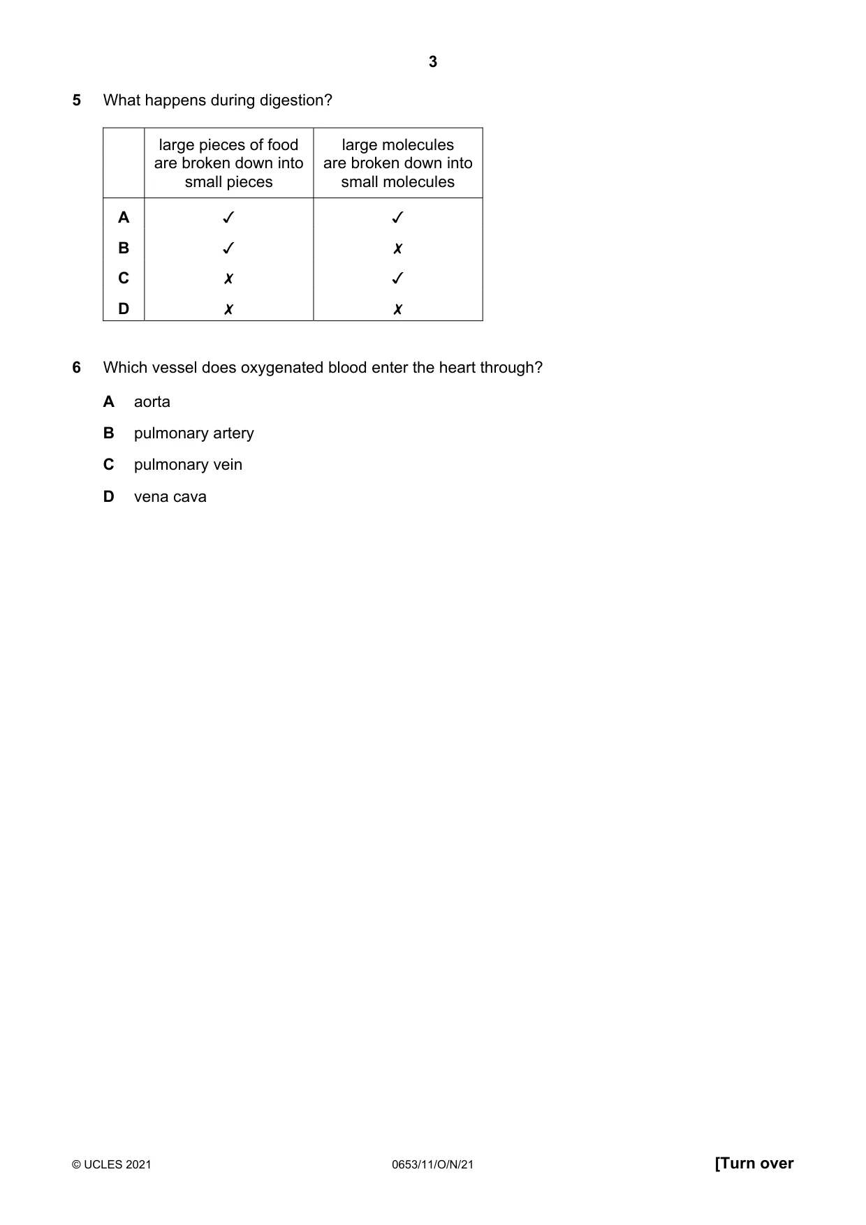 Cambridge IGCSE Science - Combined 0653 2021 Oct/Nov Paper 1 · Variant 1 question paper, page 3 of 16