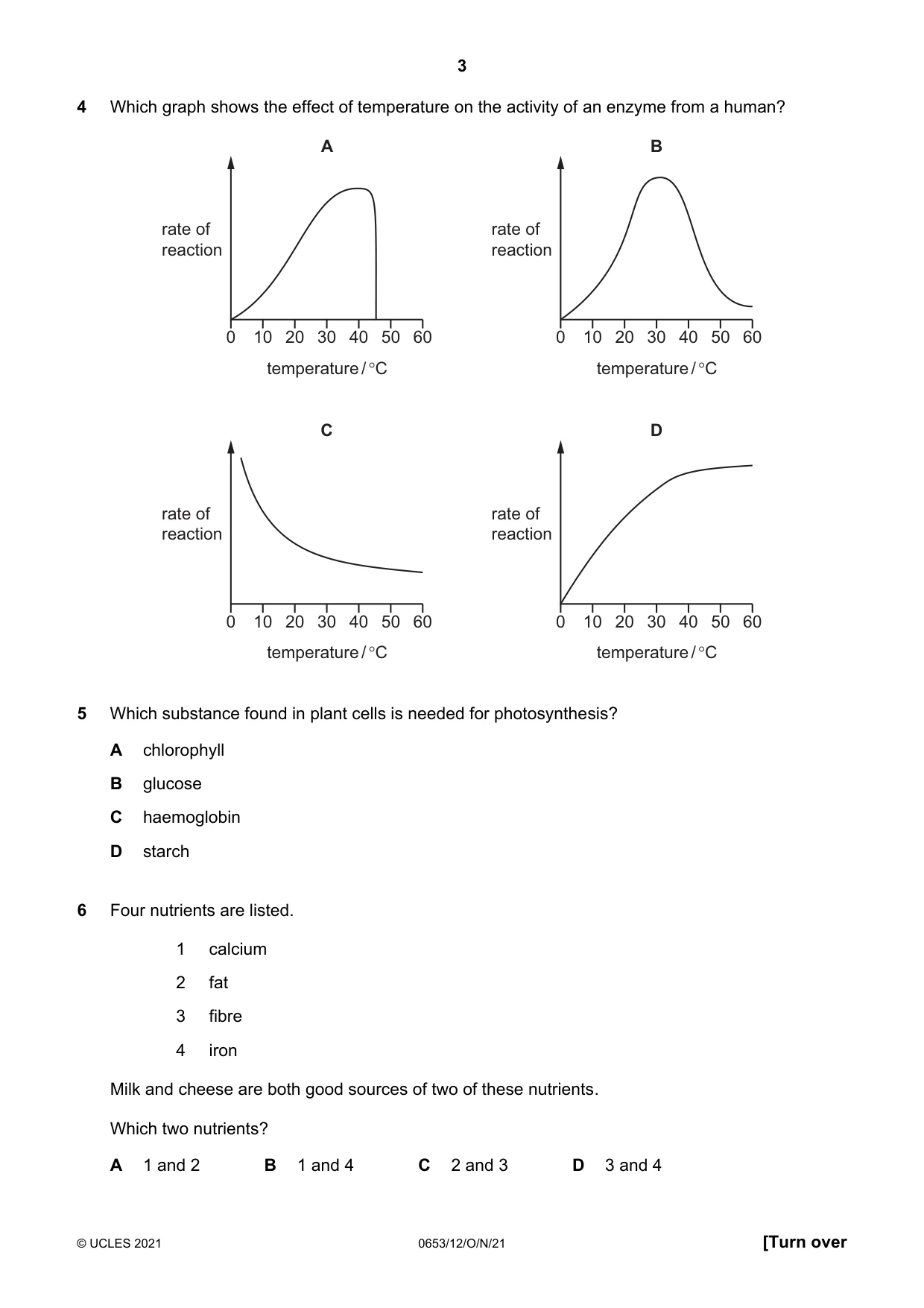 Cambridge IGCSE Science - Combined 0653 2021 Oct/Nov Paper 1 · Variant 2 question paper, page 3 of 20