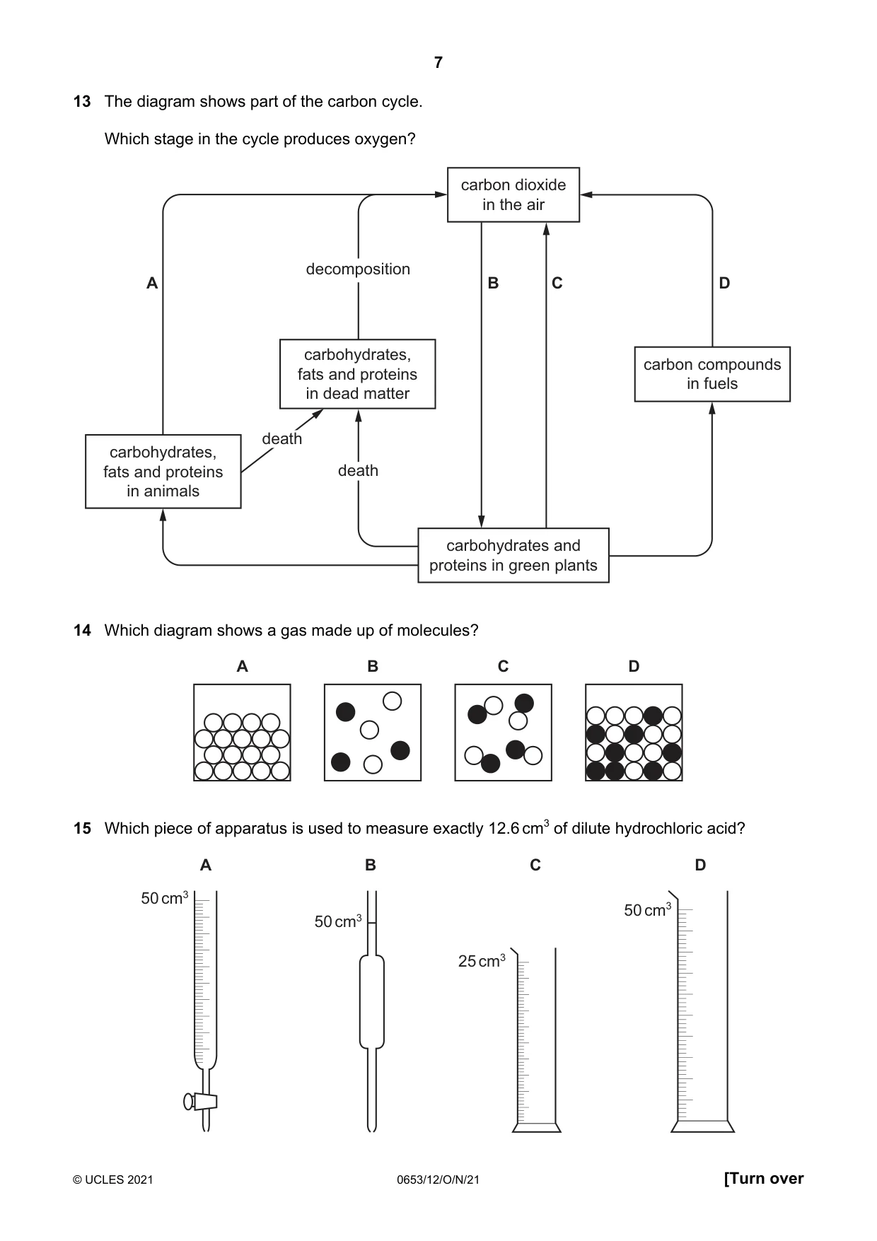 Cambridge IGCSE Science - Combined 0653 2021 Oct/Nov Paper 1 · Variant 2 question paper, page 7 of 20