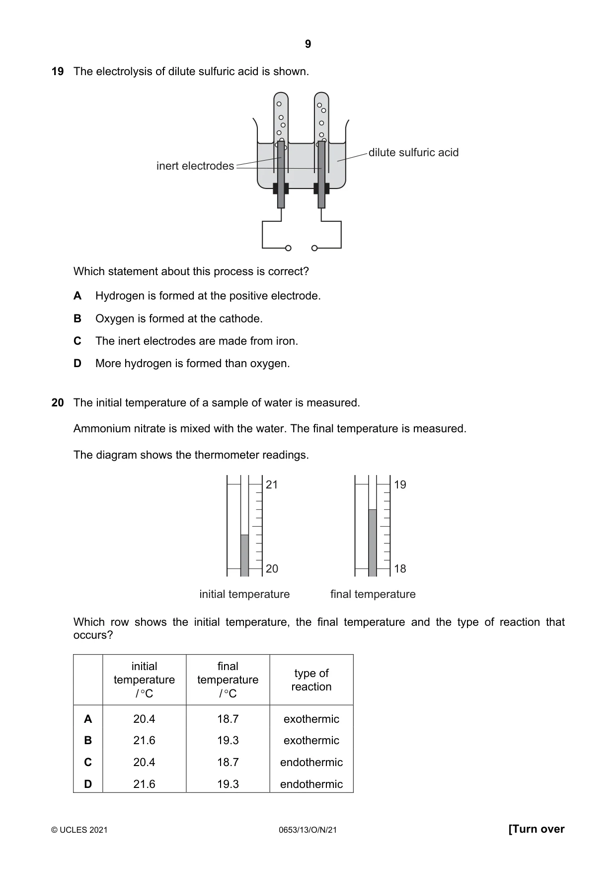 Cambridge IGCSE Science - Combined 0653 2021 Oct/Nov Paper 1 · Variant 3 question paper, page 9 of 20