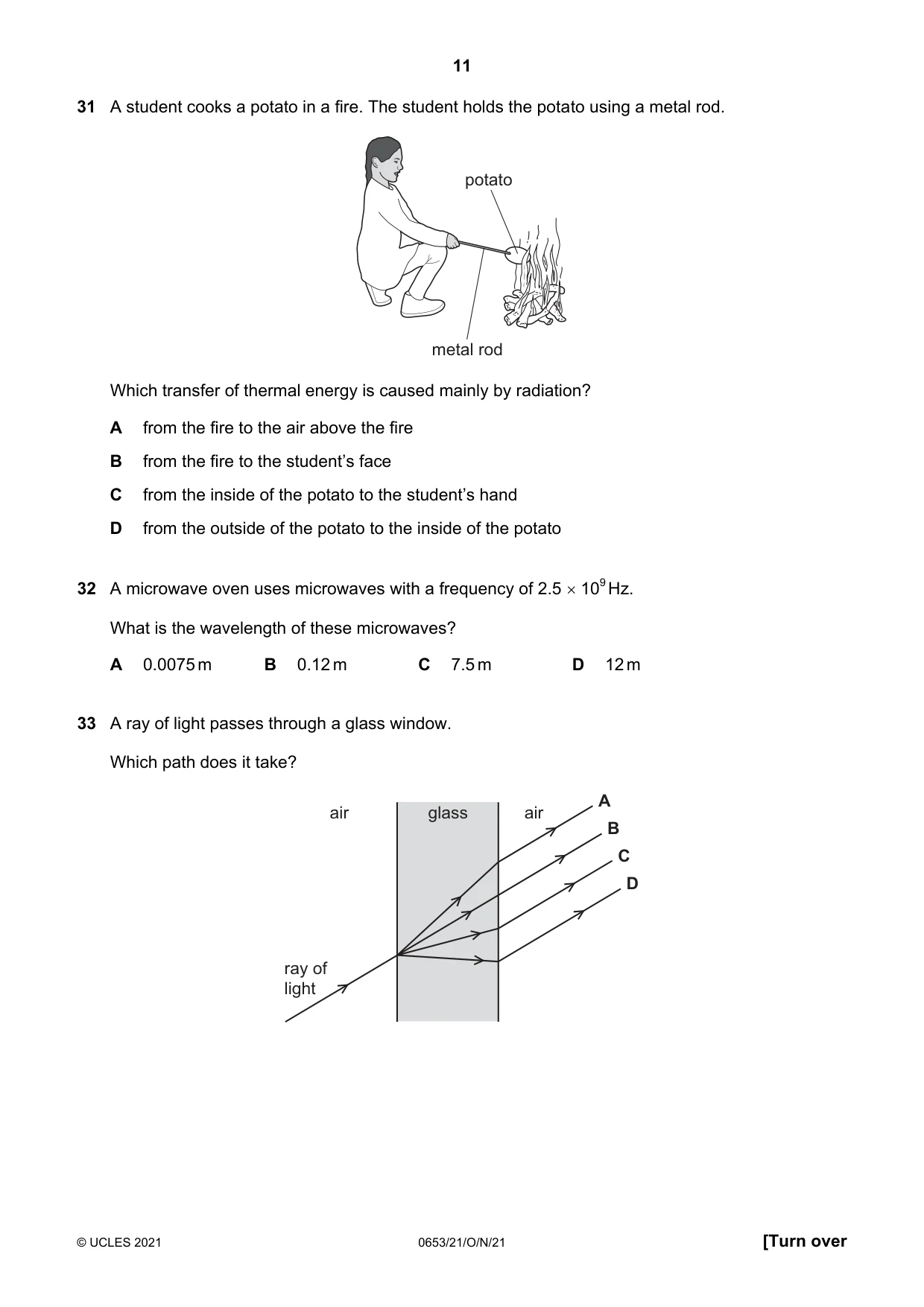 Cambridge IGCSE Science - Combined 0653 2021 Oct/Nov Paper 2 · Variant 1 question paper, page 11 of 16