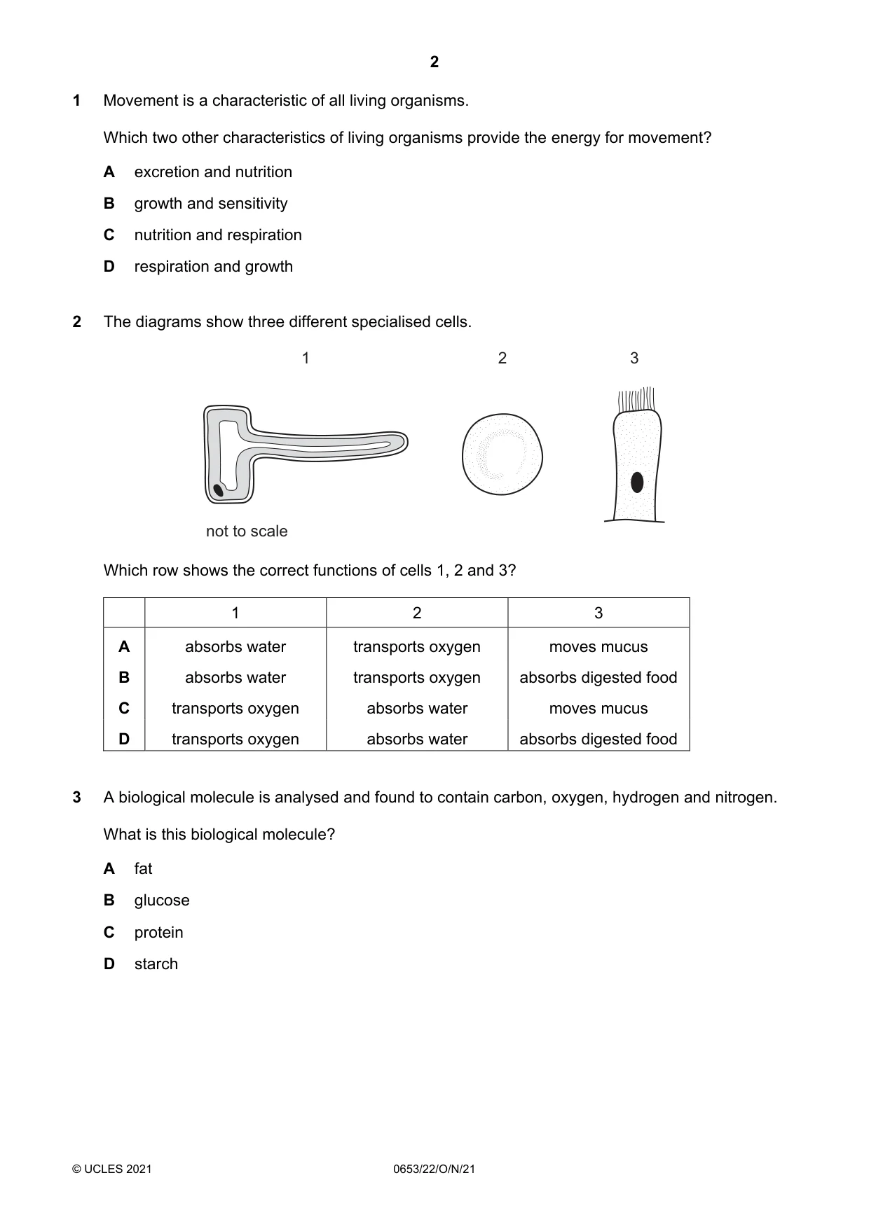 Cambridge IGCSE Science - Combined 0653 2021 Oct/Nov Paper 2 · Variant 2 question paper, page 2 of 16
