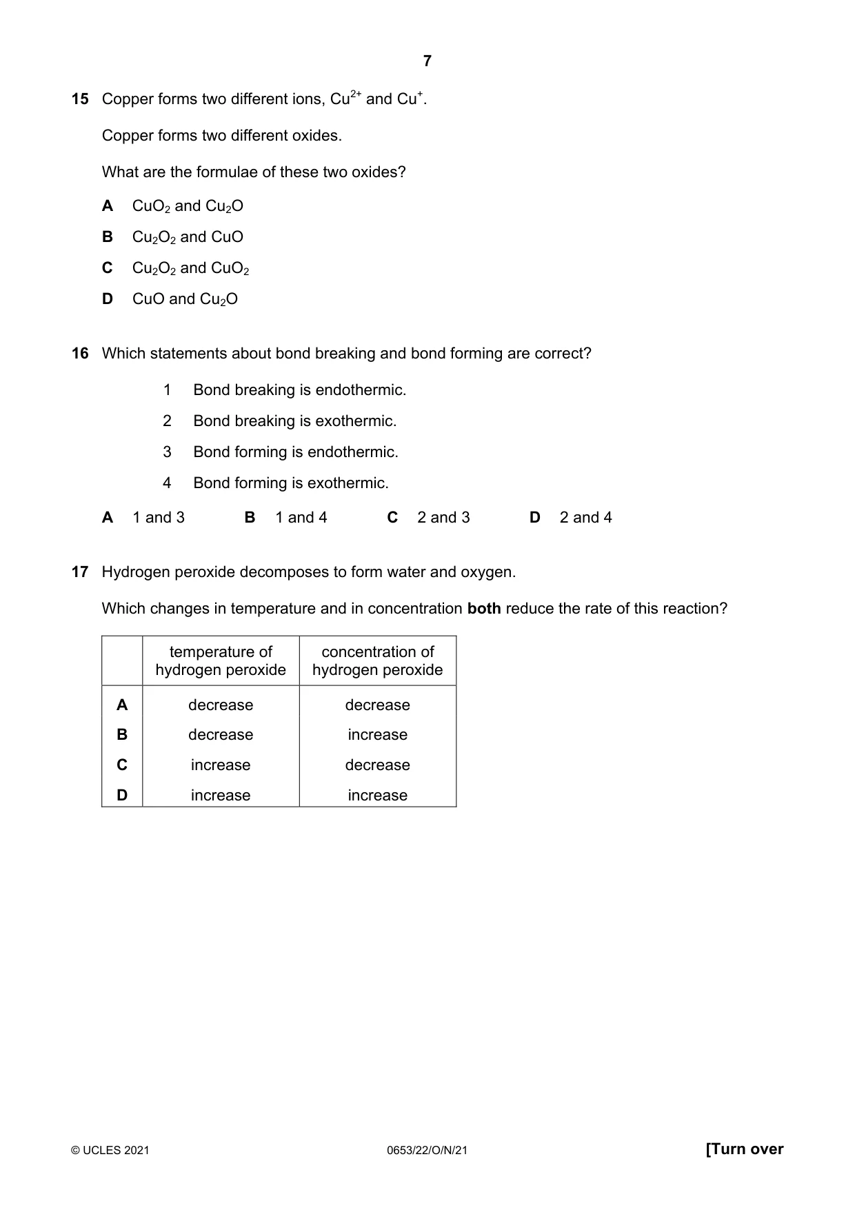 Cambridge IGCSE Science - Combined 0653 2021 Oct/Nov Paper 2 · Variant 2 question paper, page 7 of 16