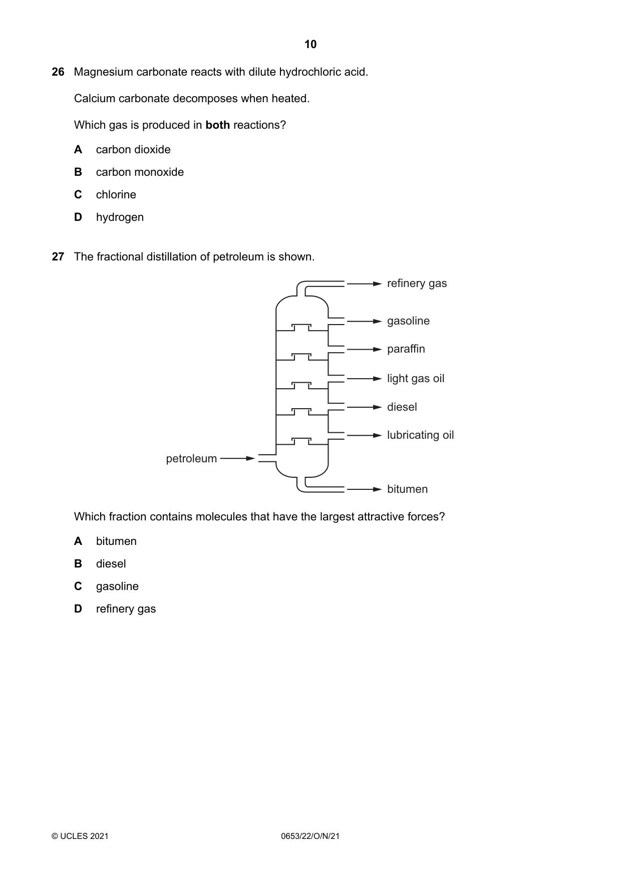 Cambridge IGCSE Science - Combined 0653 2021 Oct/Nov Paper 2 · Variant 2 question paper, page 10 of 16