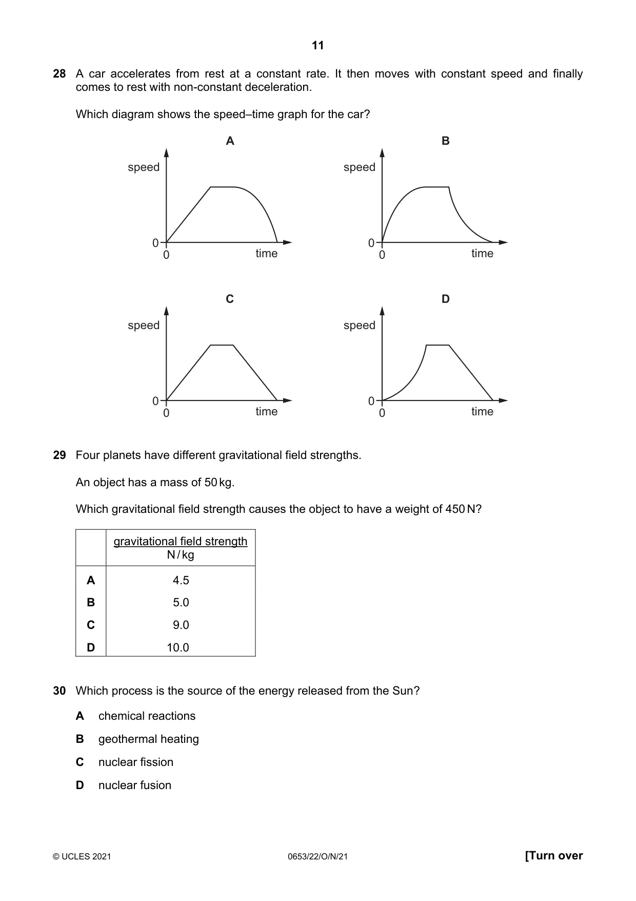 Cambridge IGCSE Science - Combined 0653 2021 Oct/Nov Paper 2 · Variant 2 question paper, page 11 of 16