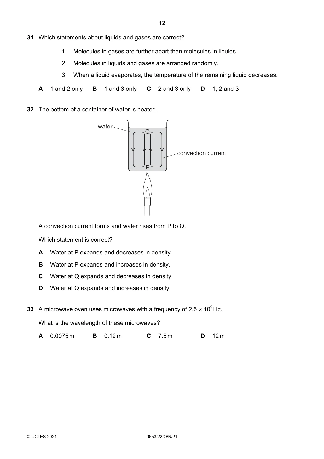 Cambridge IGCSE Science - Combined 0653 2021 Oct/Nov Paper 2 · Variant 2 question paper, page 12 of 16