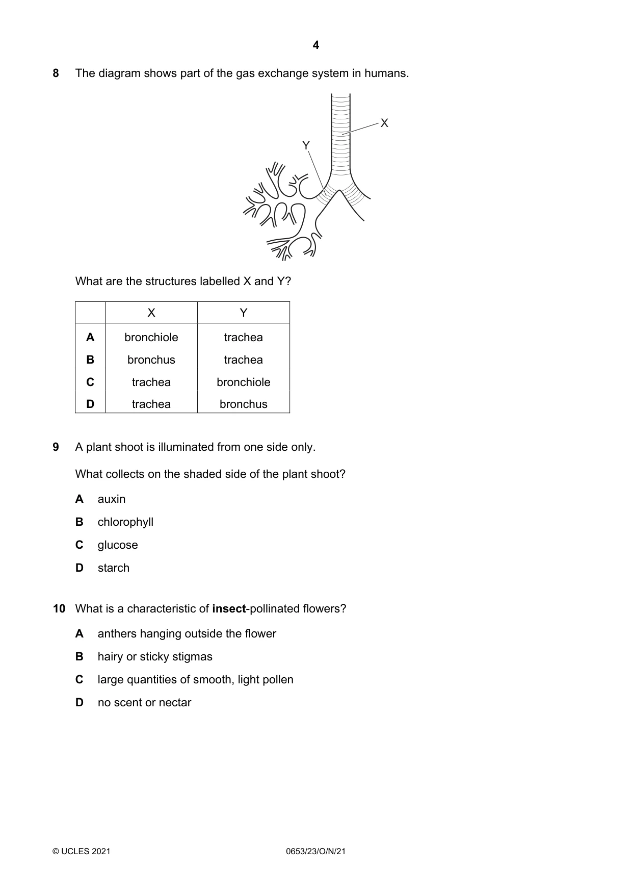 Cambridge IGCSE Science - Combined 0653 2021 Oct/Nov Paper 2 · Variant 3 question paper, page 4 of 16