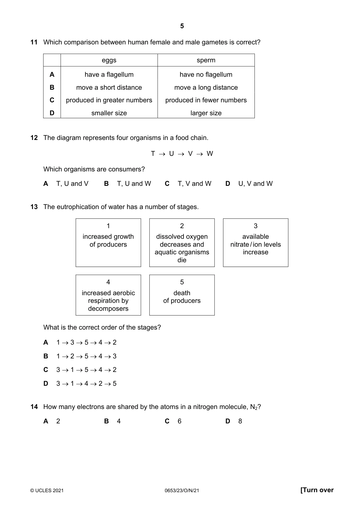 Cambridge IGCSE Science - Combined 0653 2021 Oct/Nov Paper 2 · Variant 3 question paper, page 5 of 16