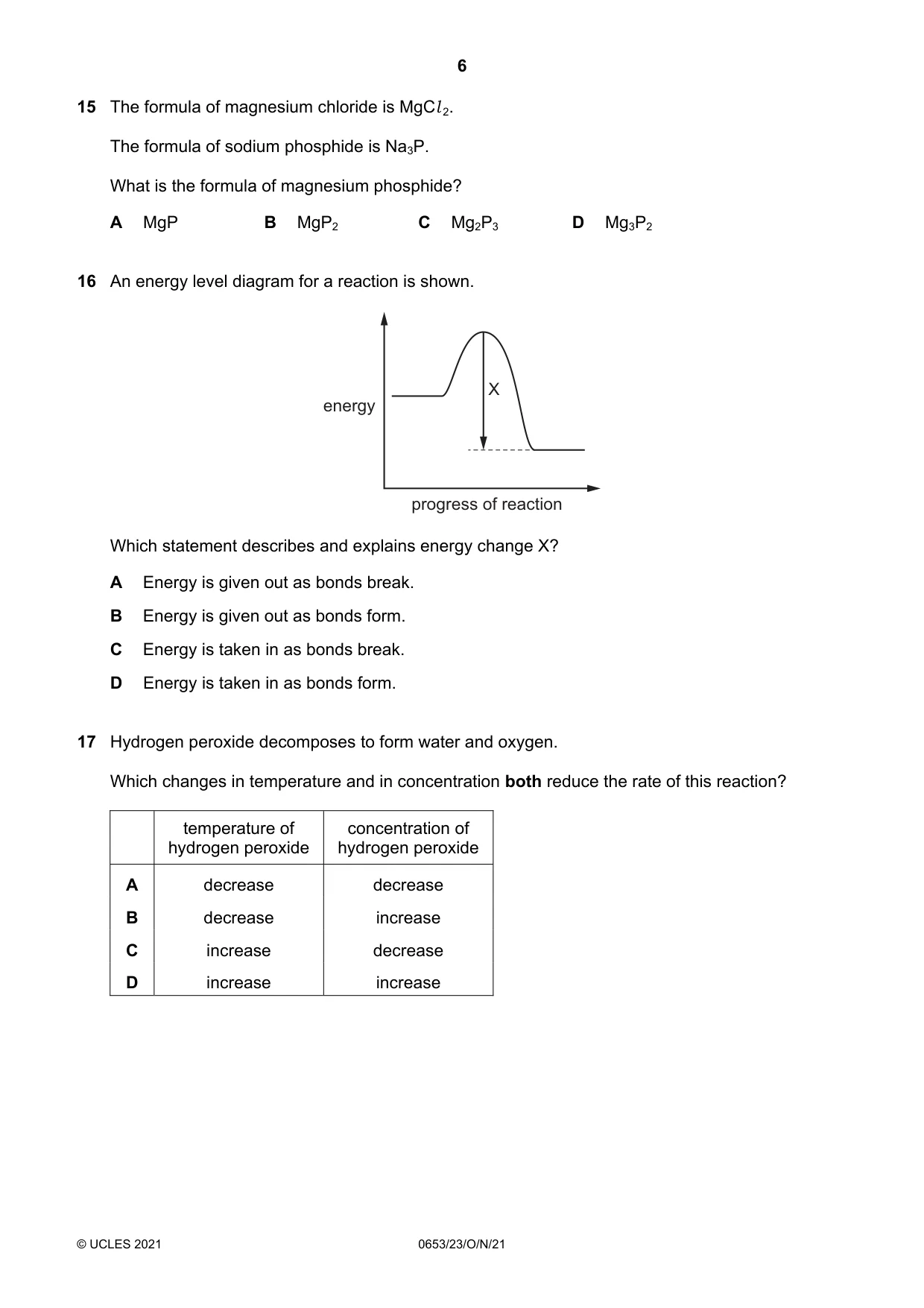 Cambridge IGCSE Science - Combined 0653 2021 Oct/Nov Paper 2 · Variant 3 question paper, page 6 of 16