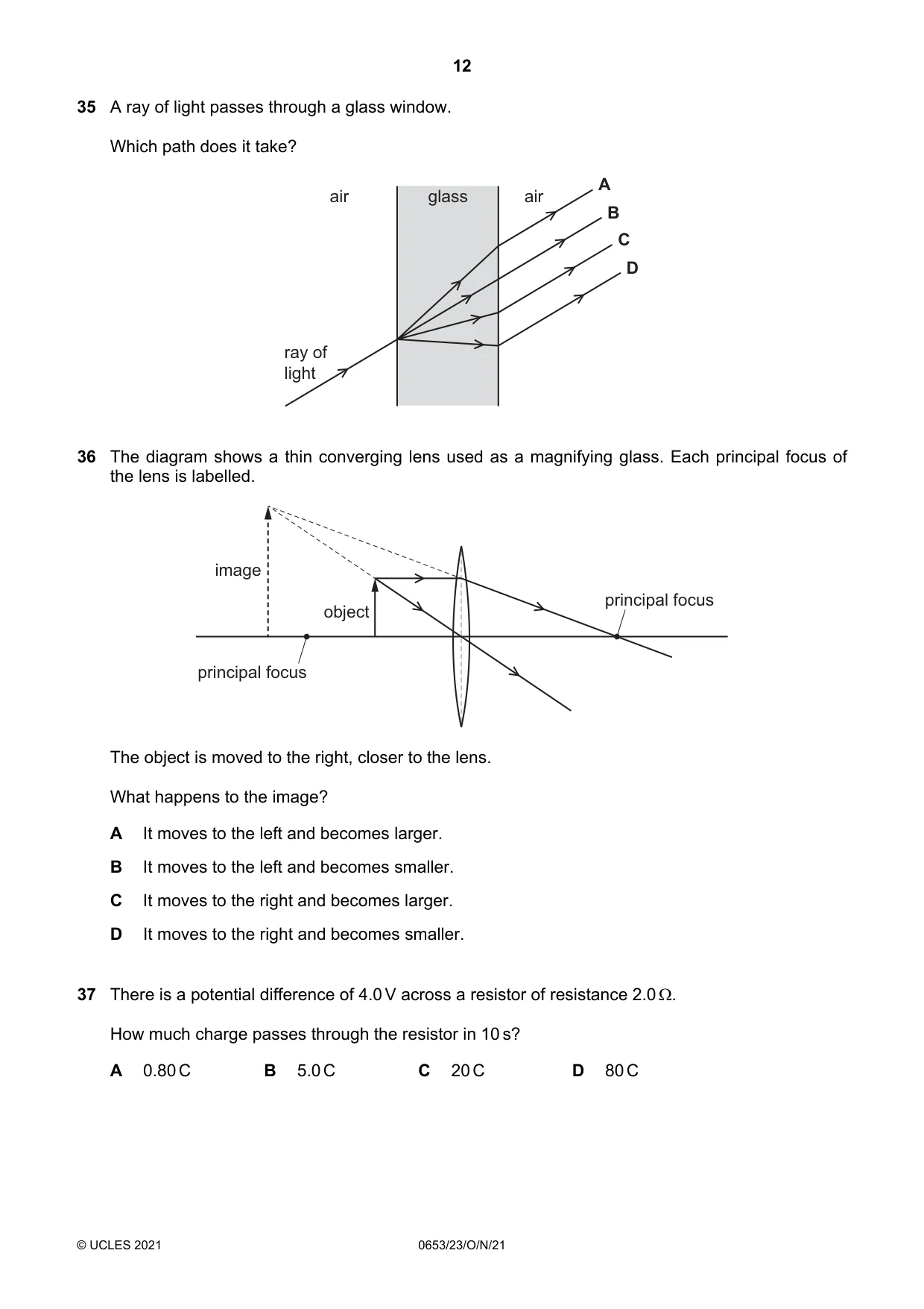 Cambridge IGCSE Science - Combined 0653 2021 Oct/Nov Paper 2 · Variant 3 question paper, page 12 of 16