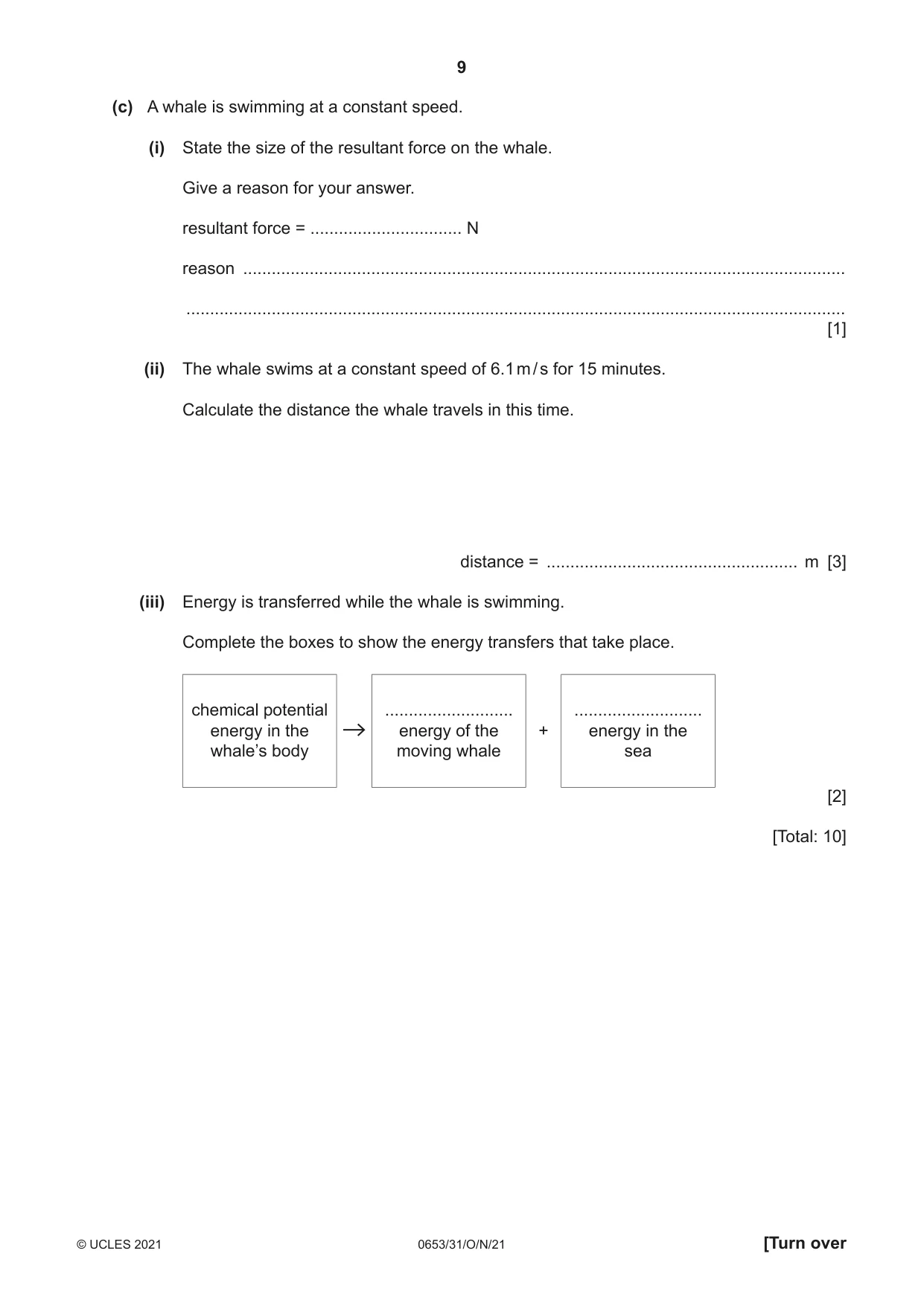 Cambridge IGCSE Science - Combined 0653 2021 Oct/Nov Paper 3 · Variant 1 question paper, page 9 of 24