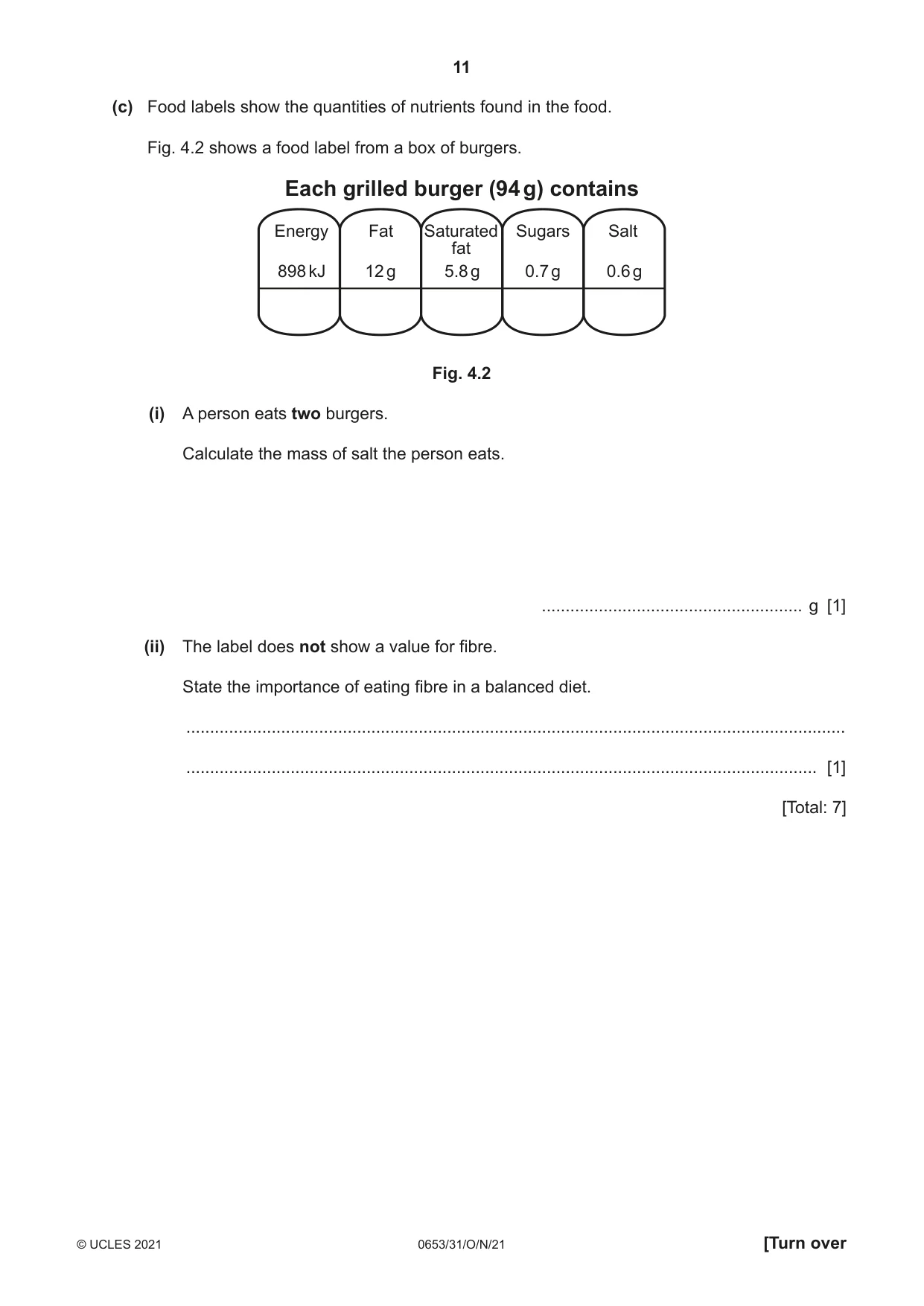 Cambridge IGCSE Science - Combined 0653 2021 Oct/Nov Paper 3 · Variant 1 question paper, page 11 of 24