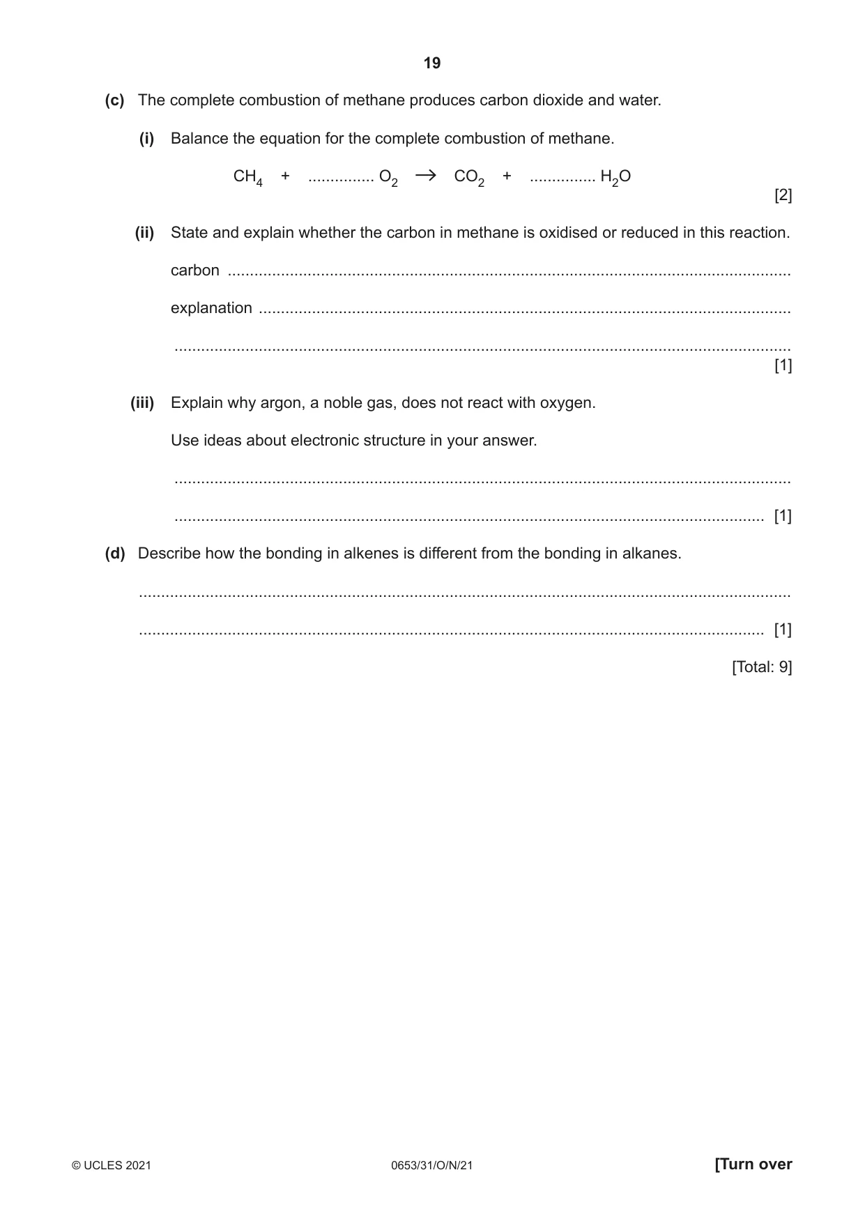 Cambridge IGCSE Science - Combined 0653 2021 Oct/Nov Paper 3 · Variant 1 question paper, page 19 of 24