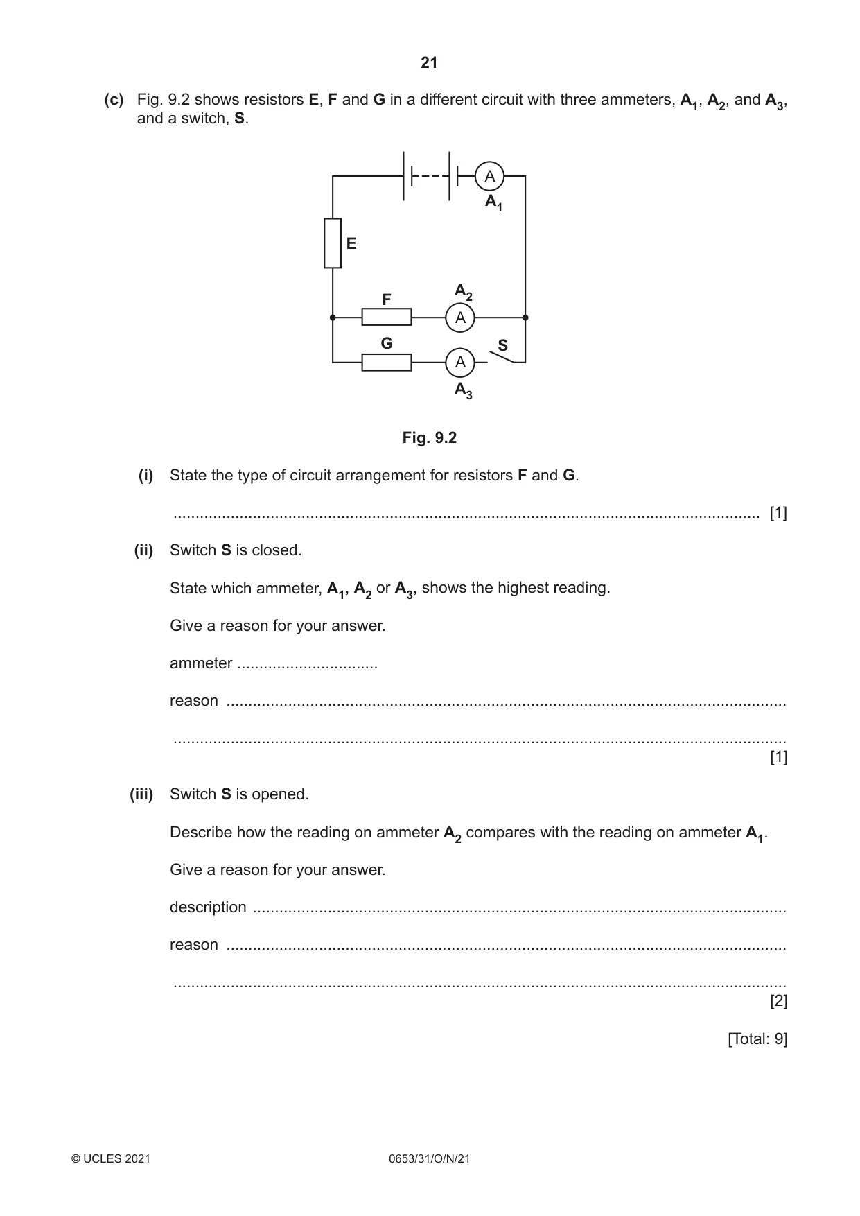 Cambridge IGCSE Science - Combined 0653 2021 Oct/Nov Paper 3 · Variant 1 question paper, page 21 of 24