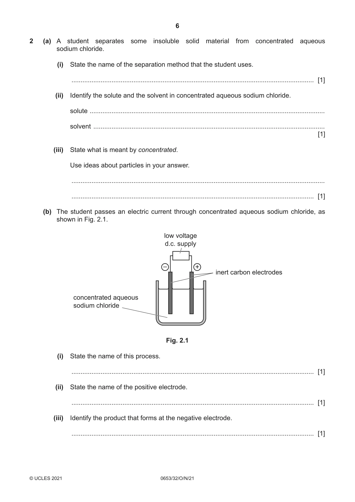 Cambridge IGCSE Science - Combined 0653 2021 Oct/Nov Paper 3 · Variant 2 question paper, page 6 of 24