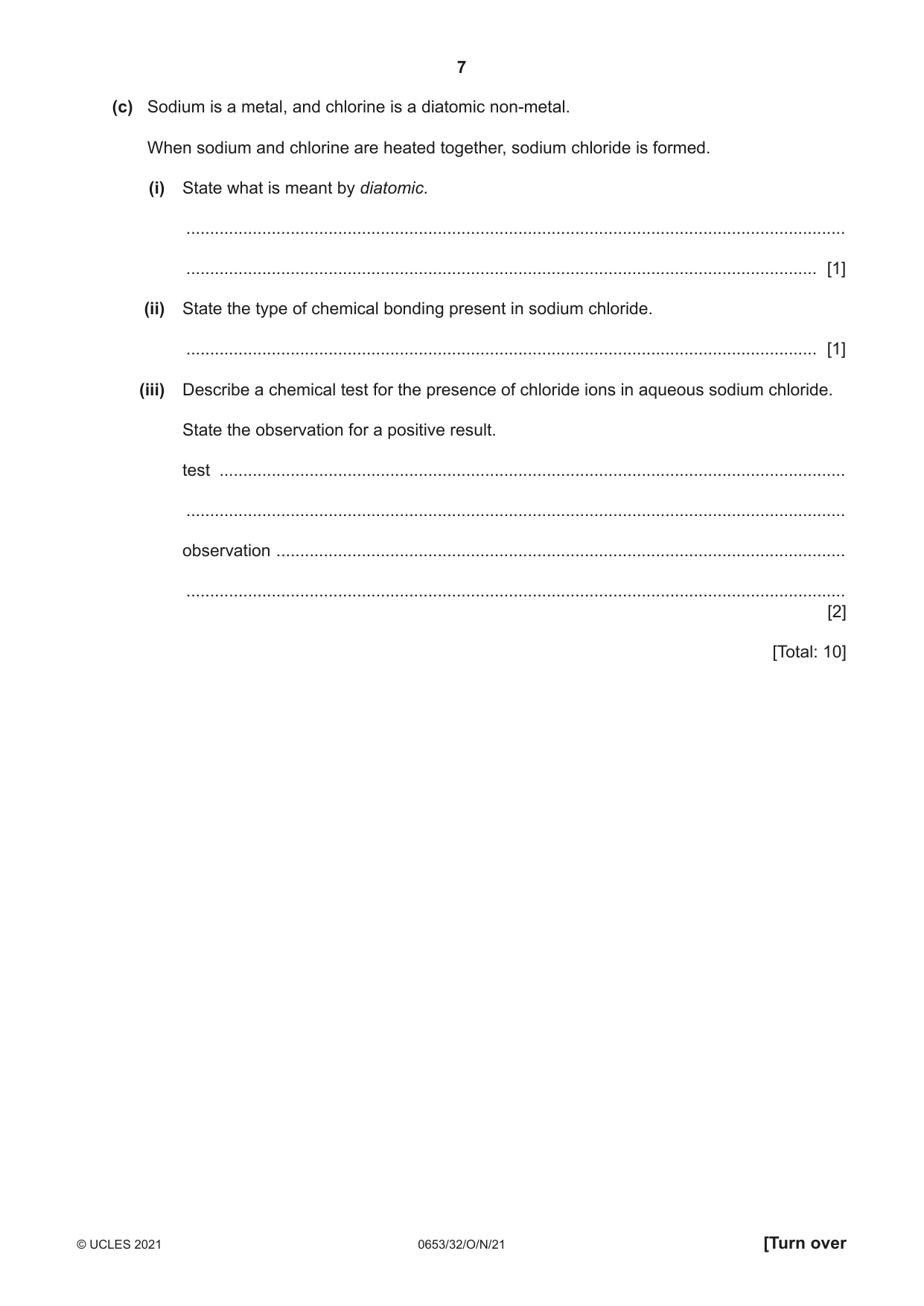 Cambridge IGCSE Science - Combined 0653 2021 Oct/Nov Paper 3 · Variant 2 question paper, page 7 of 24