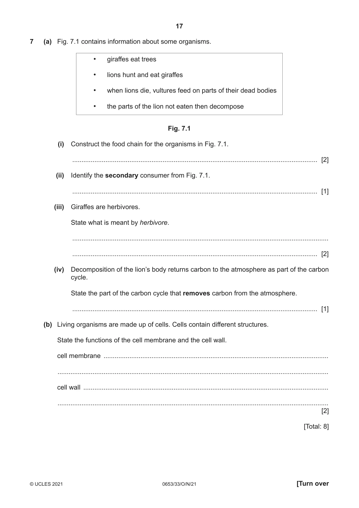 Cambridge IGCSE Science - Combined 0653 2021 Oct/Nov Paper 3 · Variant 3 question paper, page 17 of 24