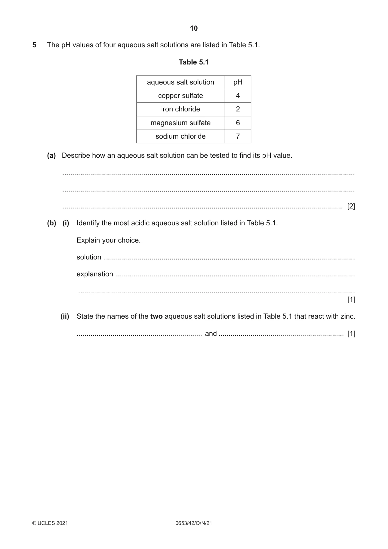 Cambridge IGCSE Science - Combined 0653 2021 Oct/Nov Paper 4 · Variant 2 question paper, page 10 of 24