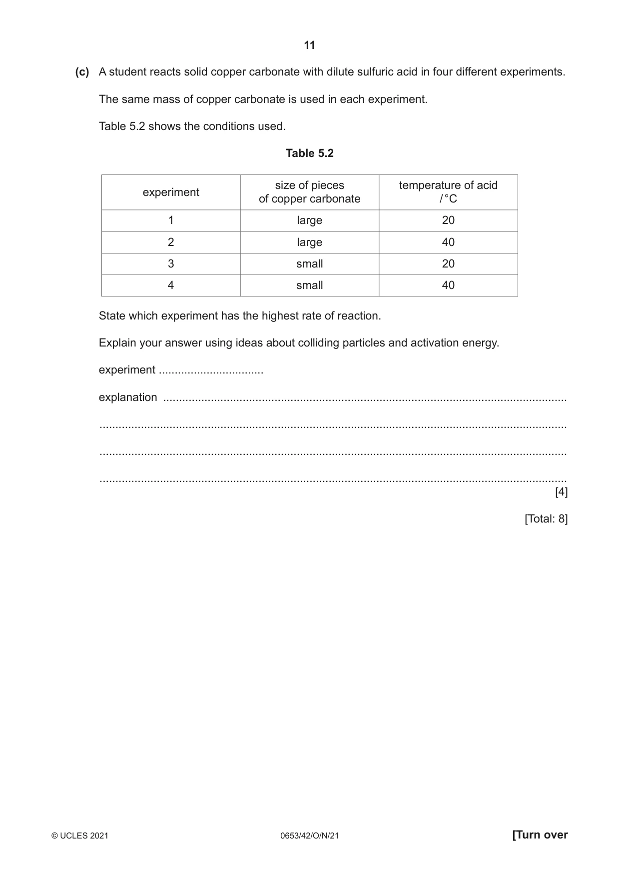 Cambridge IGCSE Science - Combined 0653 2021 Oct/Nov Paper 4 · Variant 2 question paper, page 11 of 24