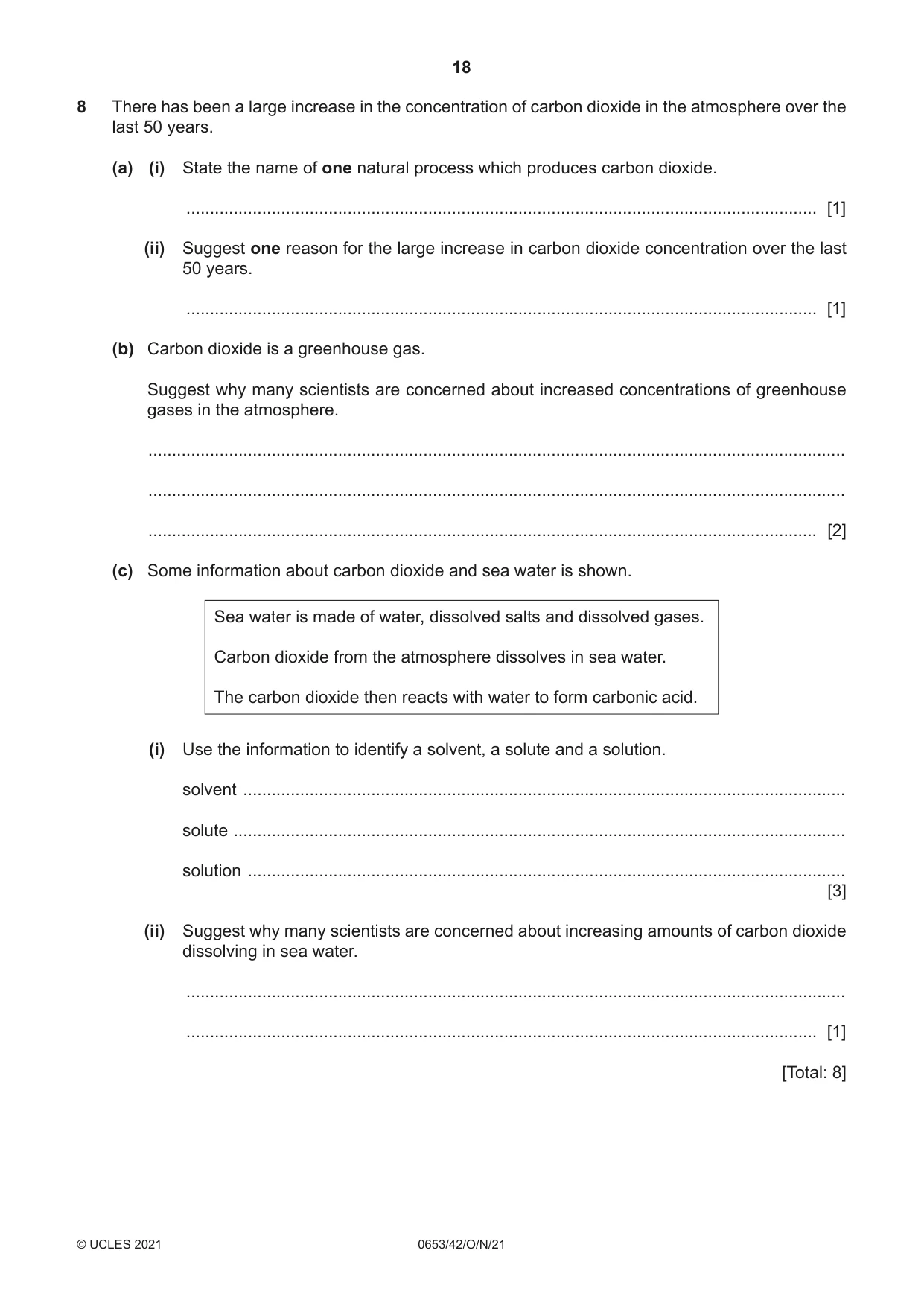 Cambridge IGCSE Science - Combined 0653 2021 Oct/Nov Paper 4 · Variant 2 question paper, page 18 of 24