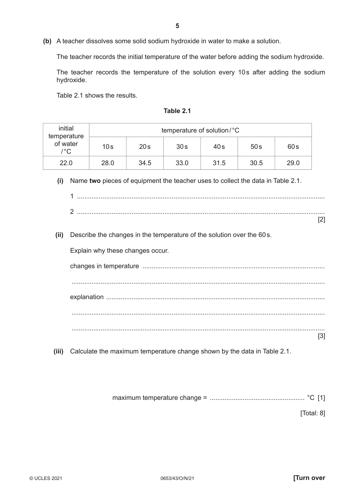 Cambridge IGCSE Science - Combined 0653 2021 Oct/Nov Paper 4 · Variant 3 question paper, page 5 of 24